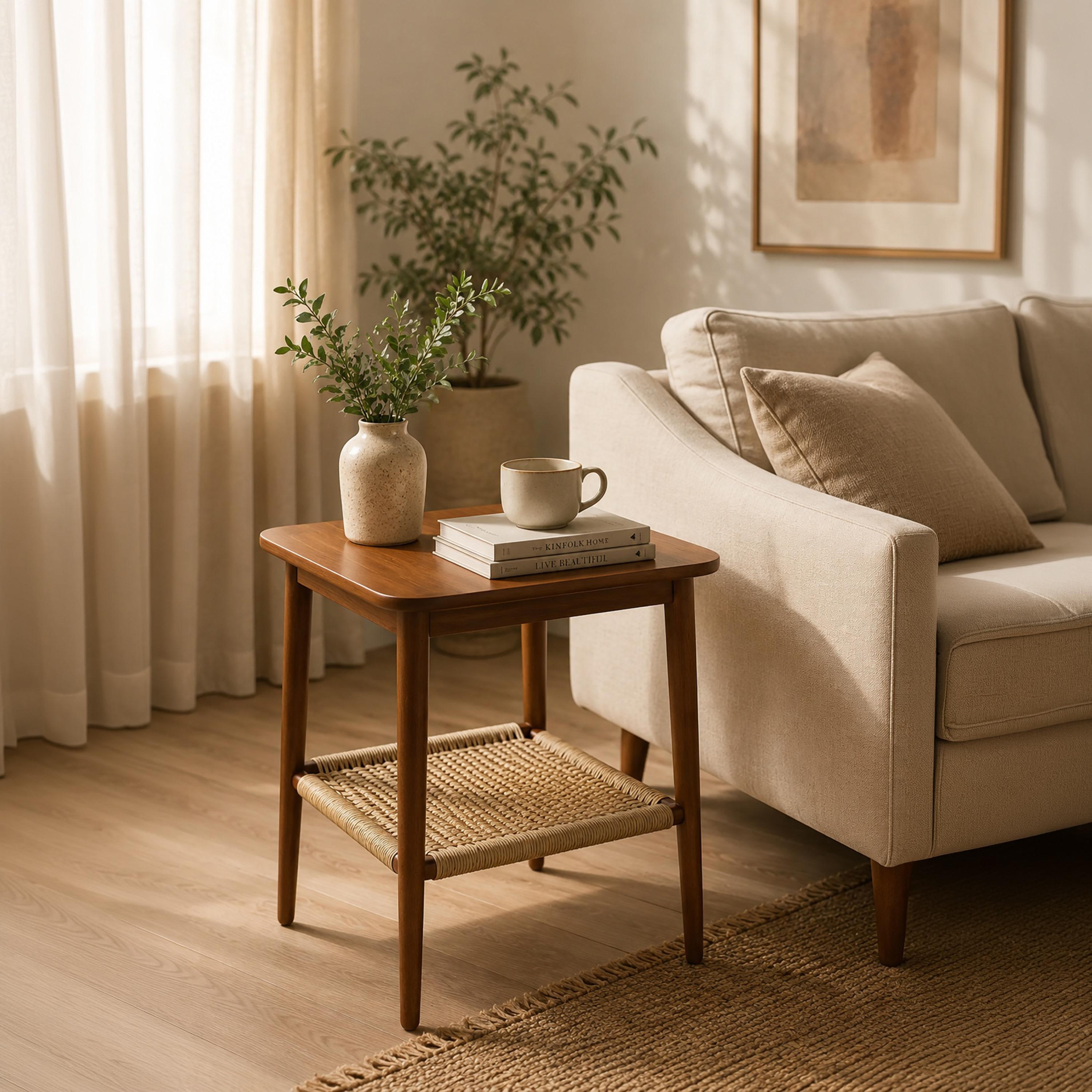 طاولة جانبية روطان بأربع أرجل من ماريا هومز-furniture-livingroom-sideandendtables-image-2