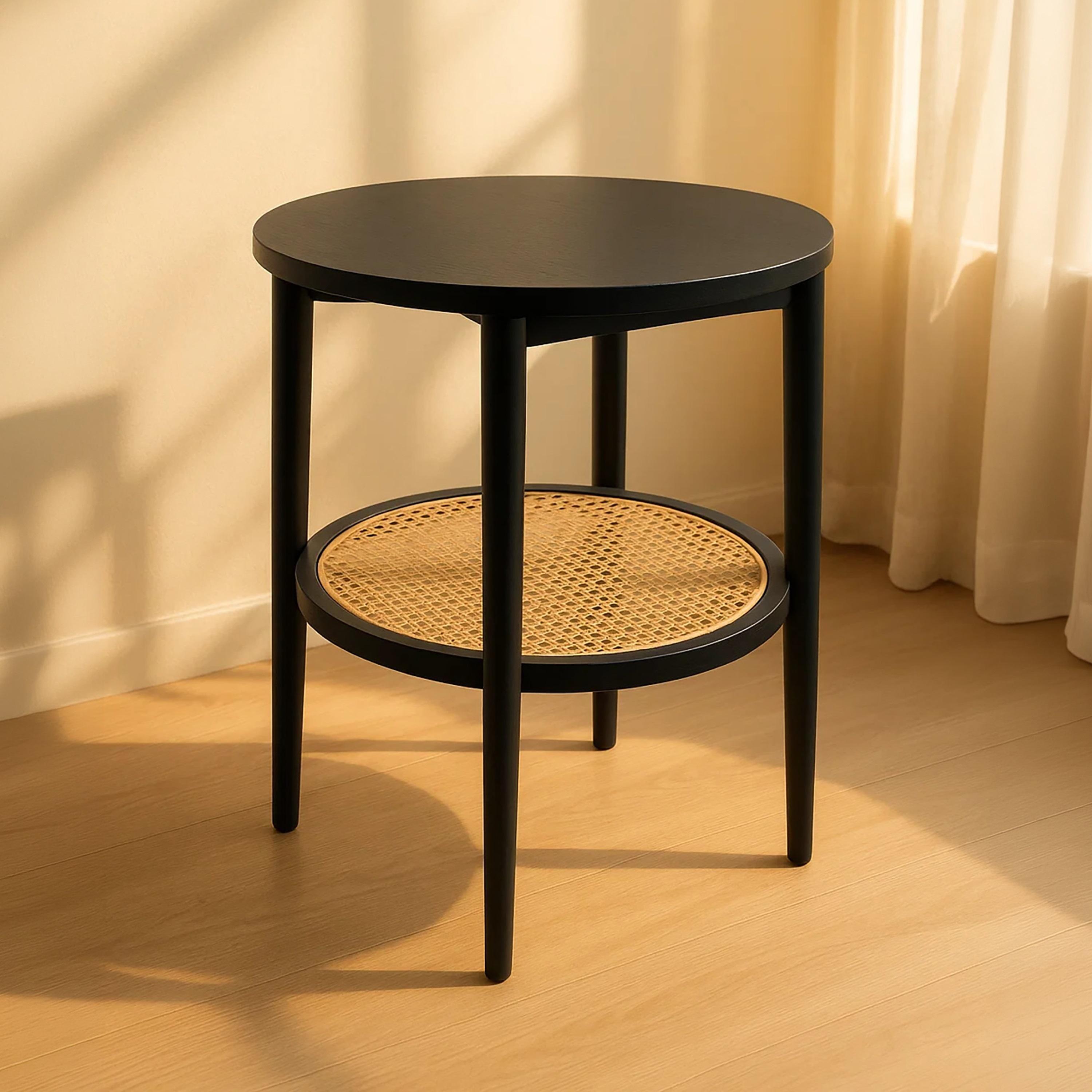 طاولة جانبية روطان بأربع أرجل من ماريا هومز-furniture-livingroom-sideandendtables-image-1