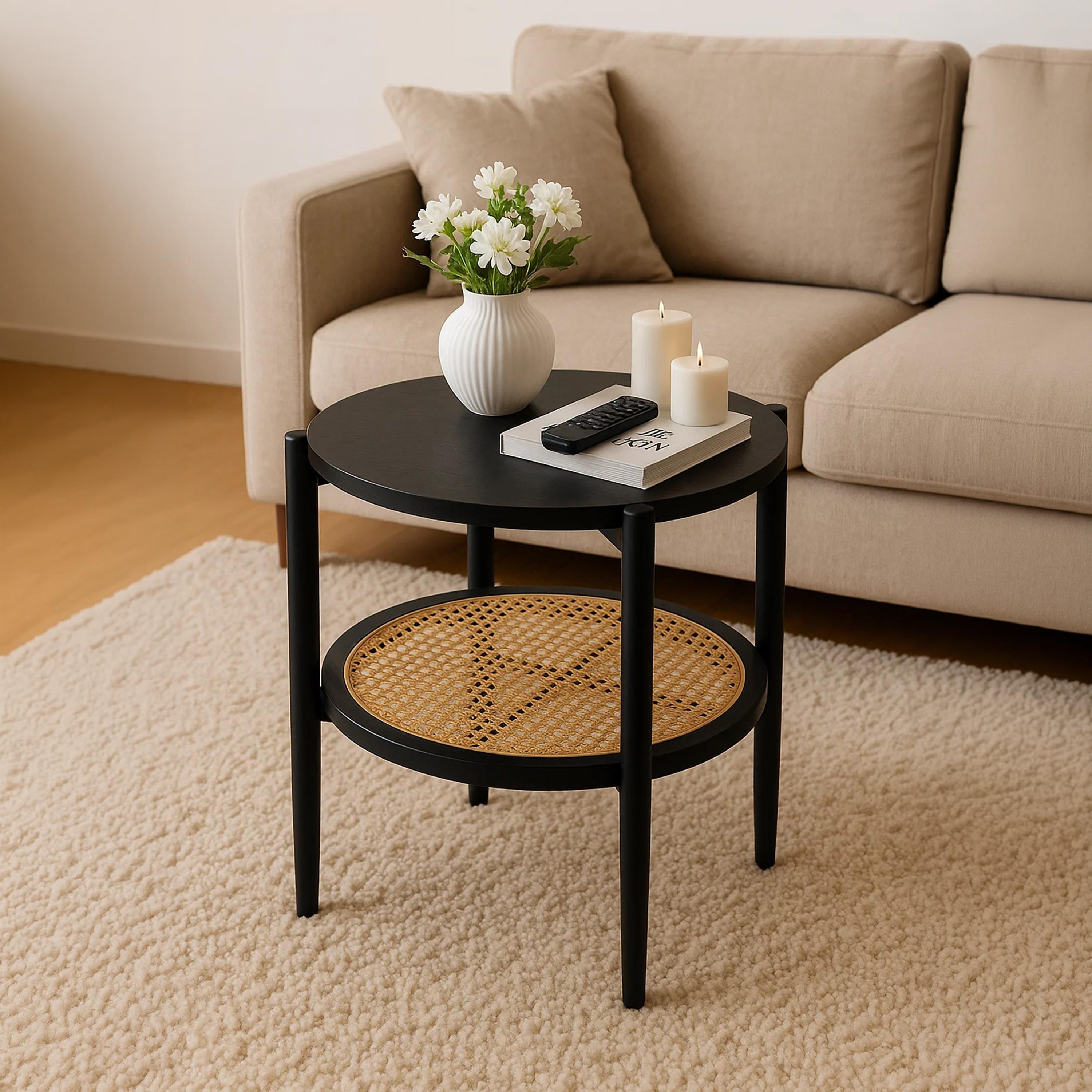 طاولة جانبية روطان بأربع أرجل من ماريا هومز-furniture-livingroom-sideandendtables-image-3