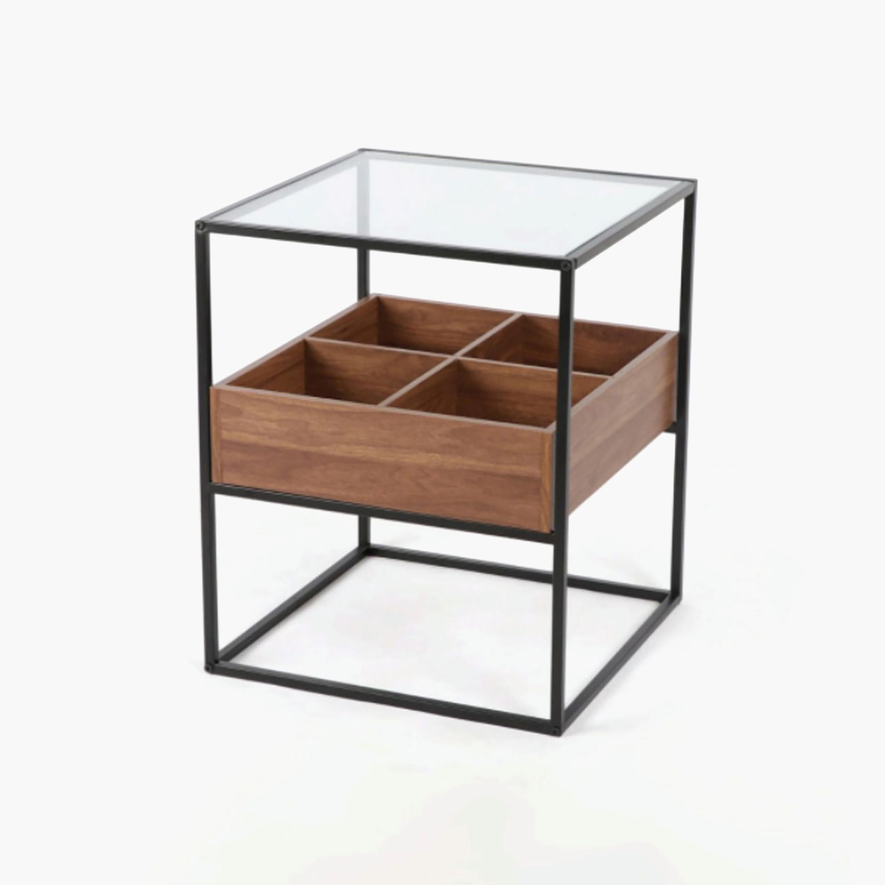 طاولة جانب زجاجية 40×40×55 سم من ماريا هومز-furniture-livingroom-sideandendtables-image-5
