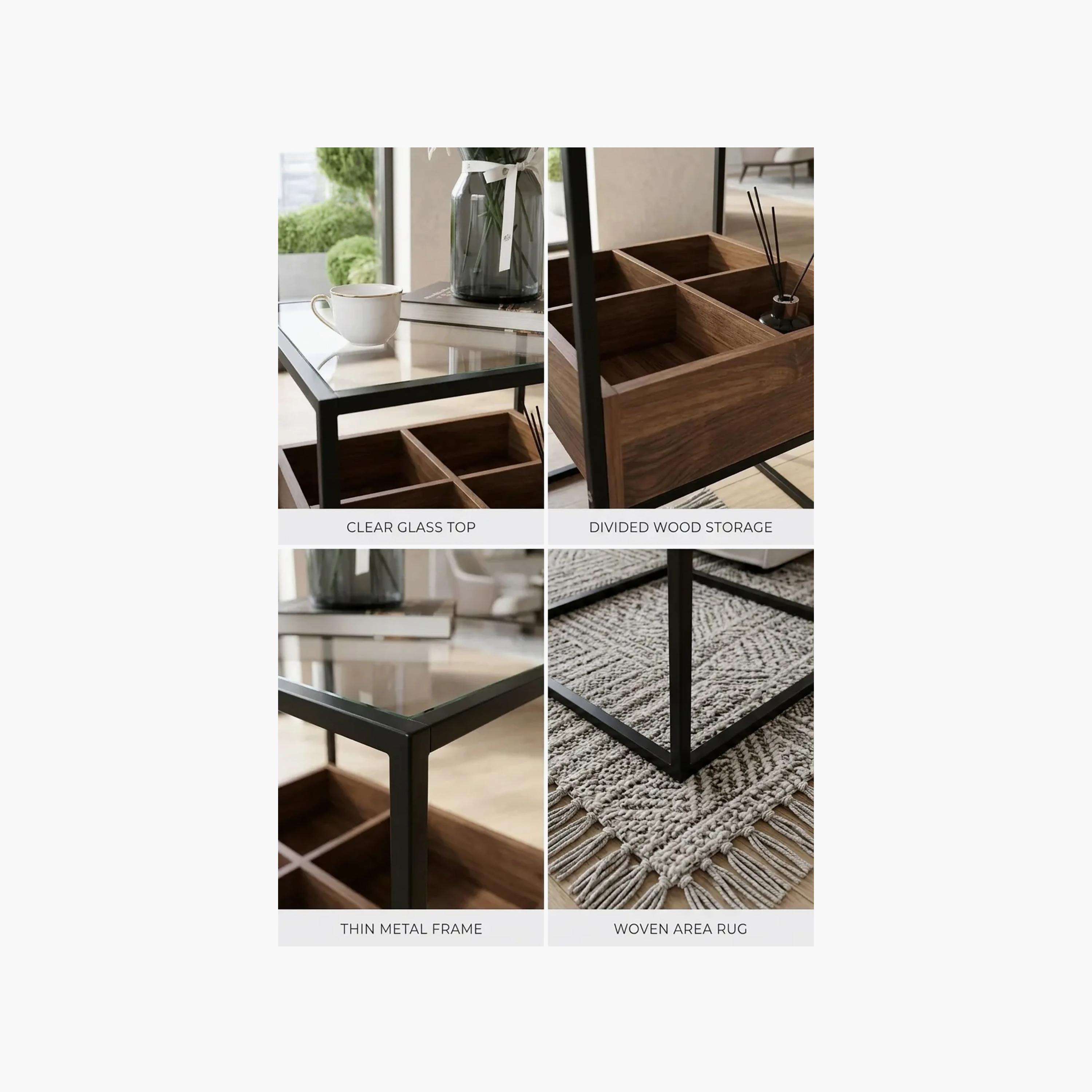 طاولة جانب زجاجية 40×40×55 سم من ماريا هومز-furniture-livingroom-sideandendtables-image-6