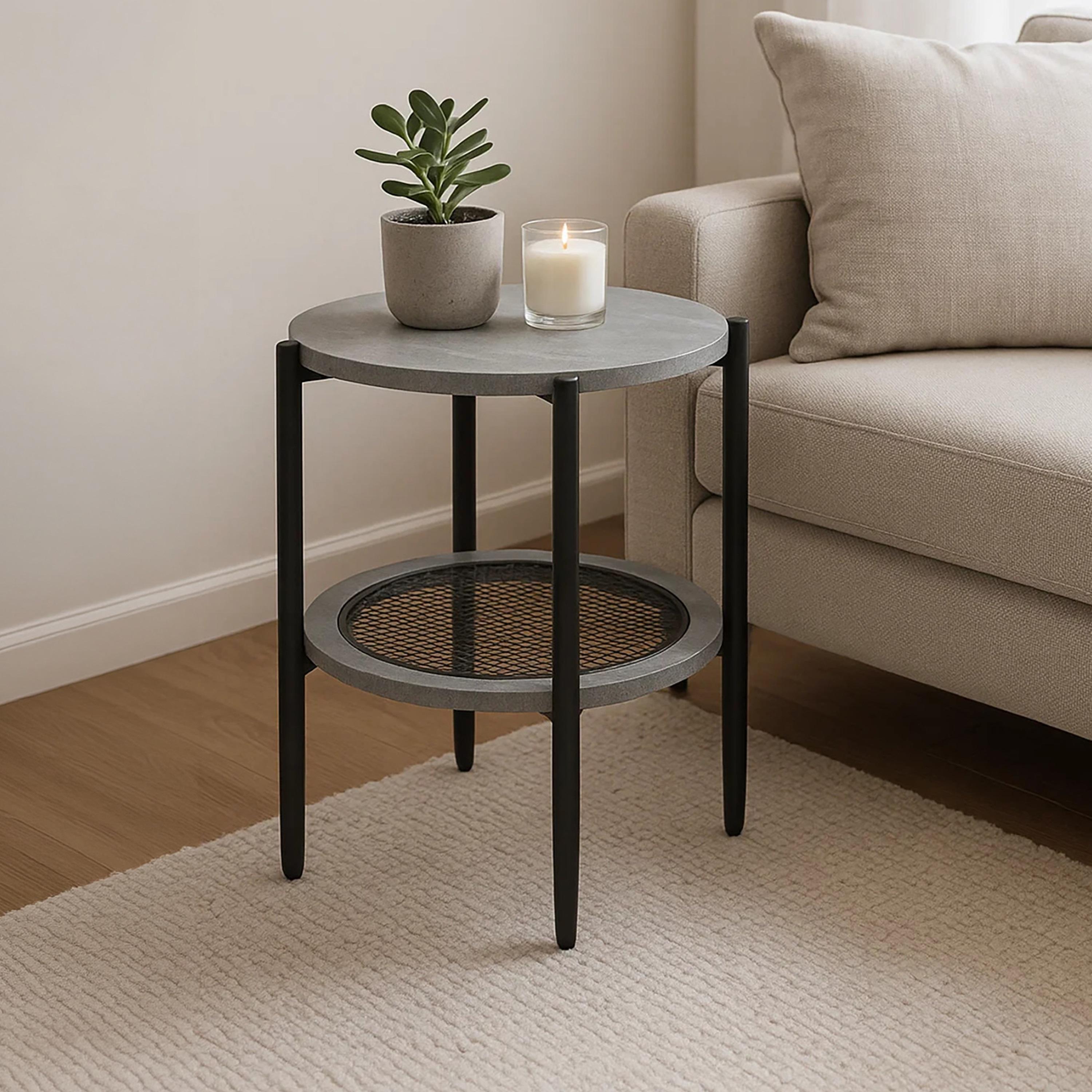 طاولة جانبية معدنية بأربع أرجل من ماريا هومز-furniture-livingroom-sideandendtables-image-1