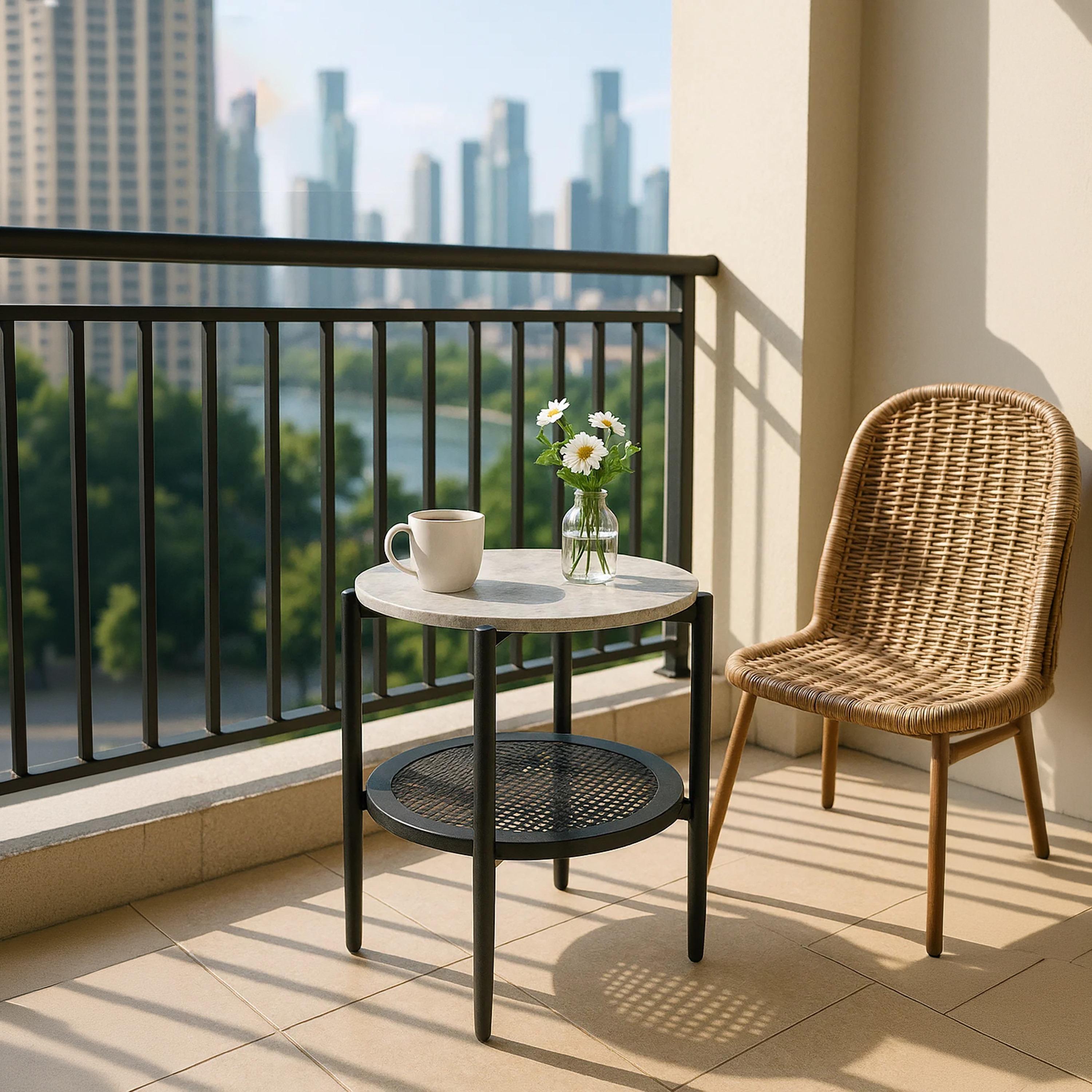 طاولة جانبية معدنية بأربع أرجل من ماريا هومز-furniture-livingroom-sideandendtables-image-2