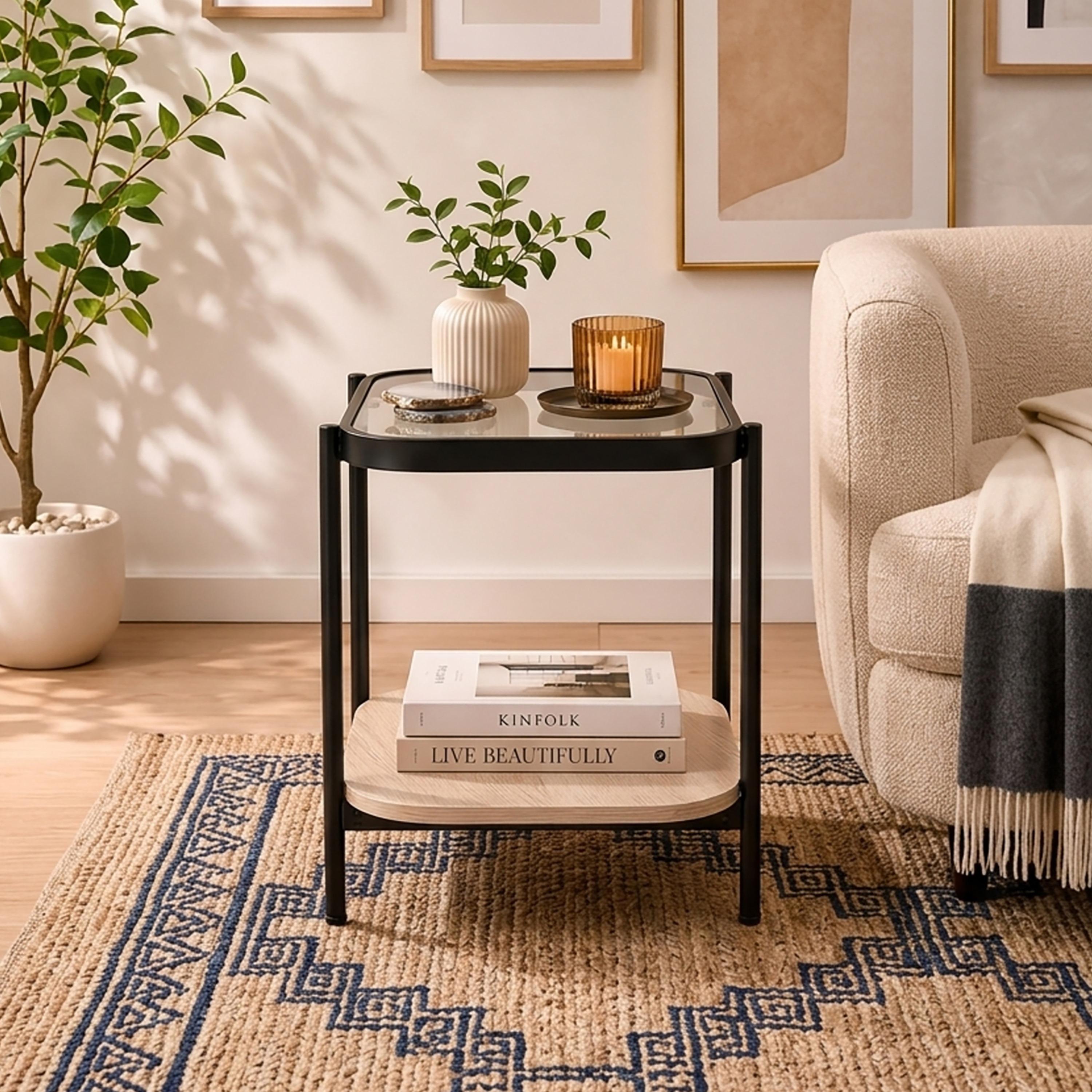 Maria Homes Glass 4-Leg Side Table-furniture-livingroom-sideandendtables-image-1