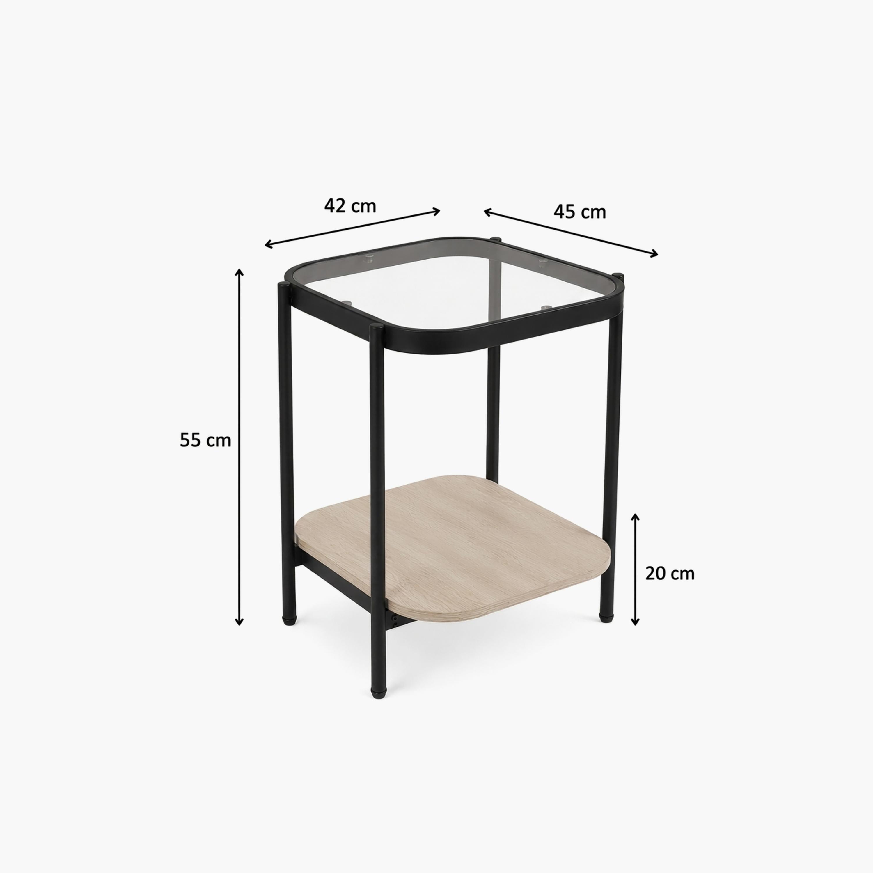 Maria Homes Glass 4-Leg Side Table-furniture-livingroom-sideandendtables-image-4