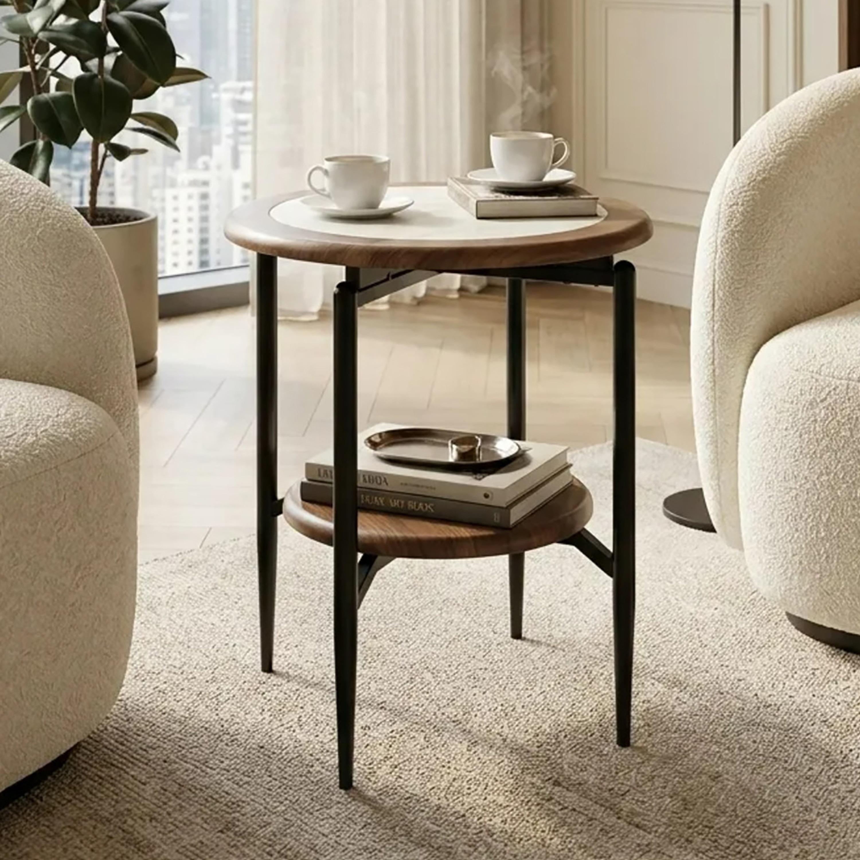 طاولة جانبية بـ 4 أرجل رخام من ماريا هومز-furniture-livingroom-sideandendtables-image-1