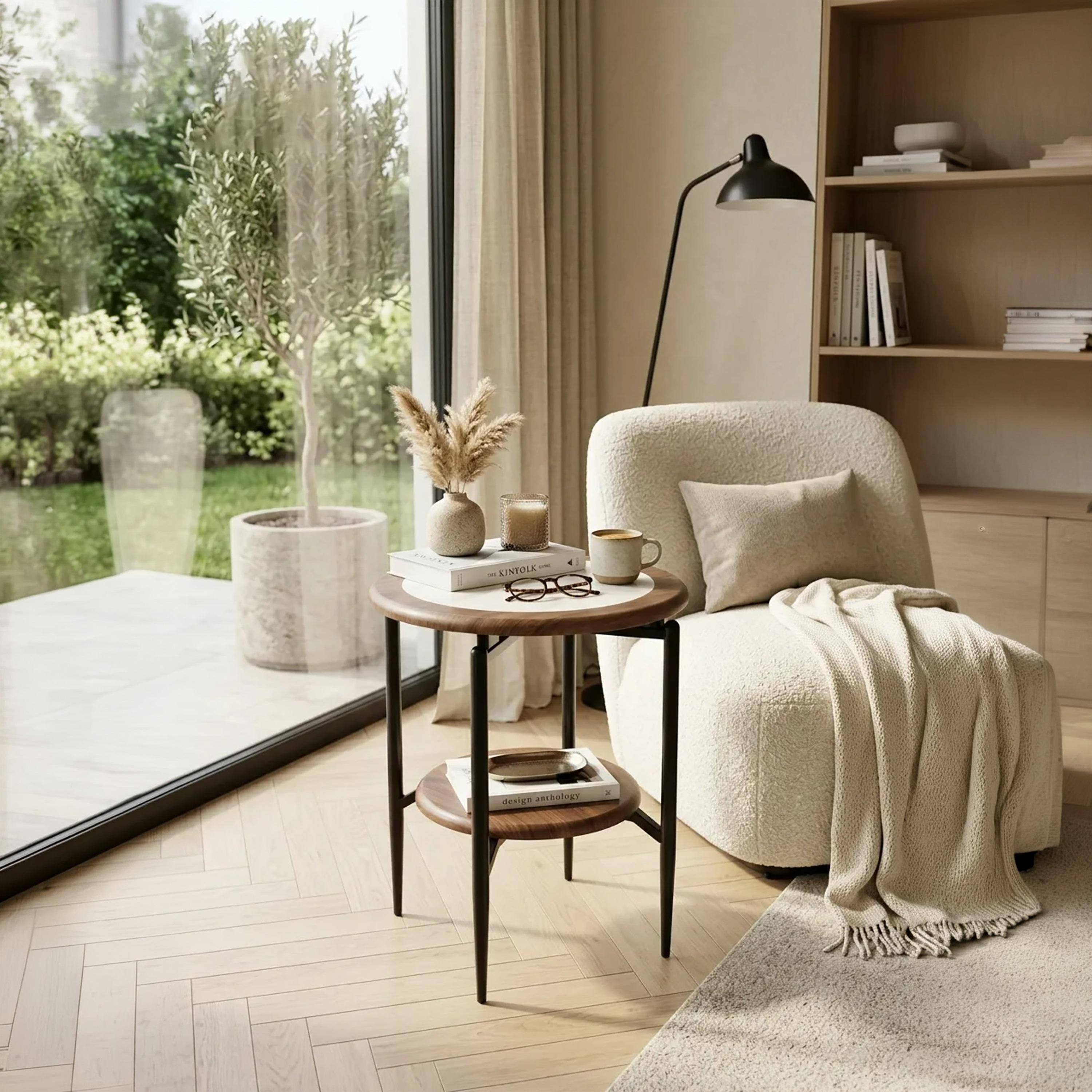 طاولة جانبية بـ 4 أرجل رخام من ماريا هومز-furniture-livingroom-sideandendtables-image-2