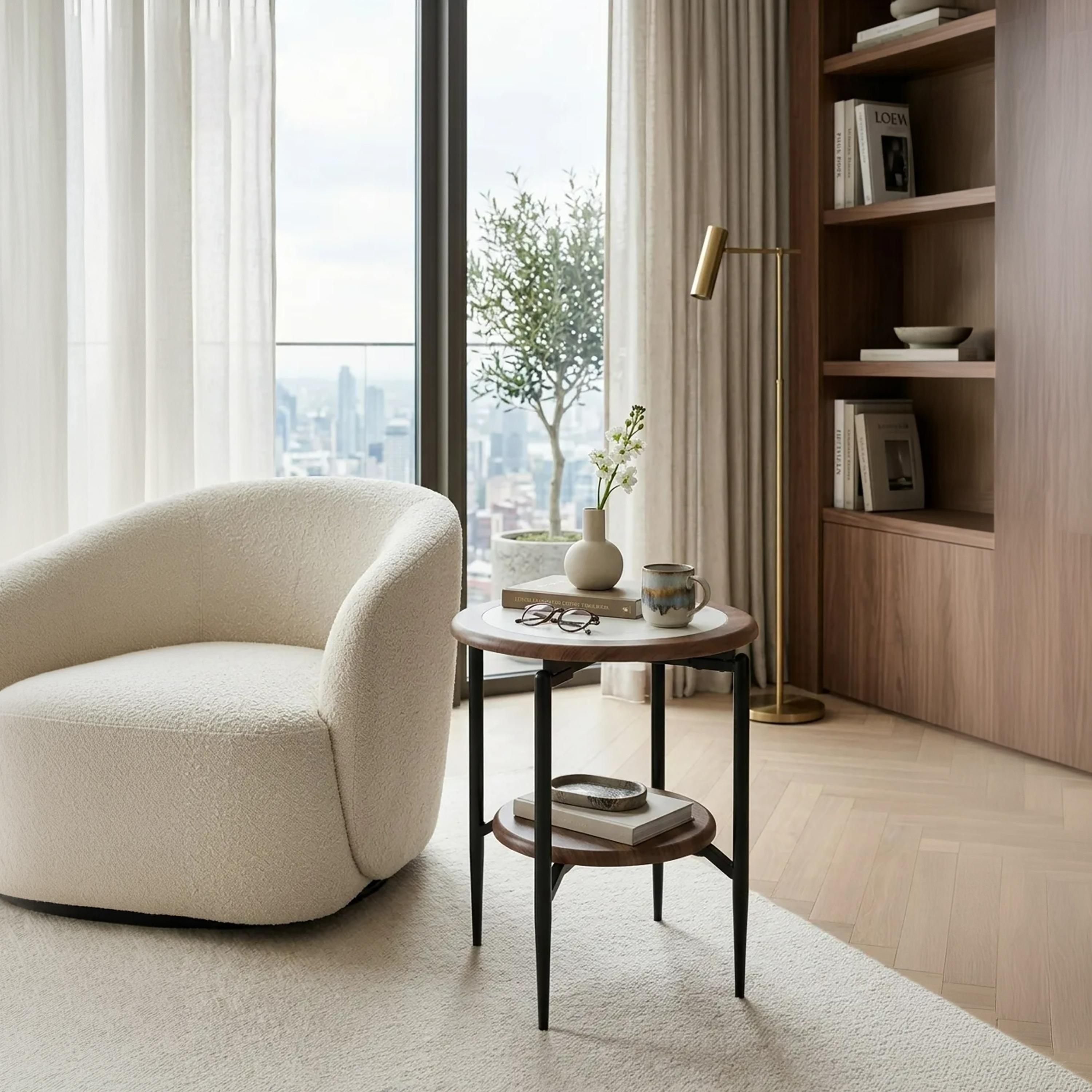 طاولة جانبية بـ 4 أرجل رخام من ماريا هومز-furniture-livingroom-sideandendtables-image-3