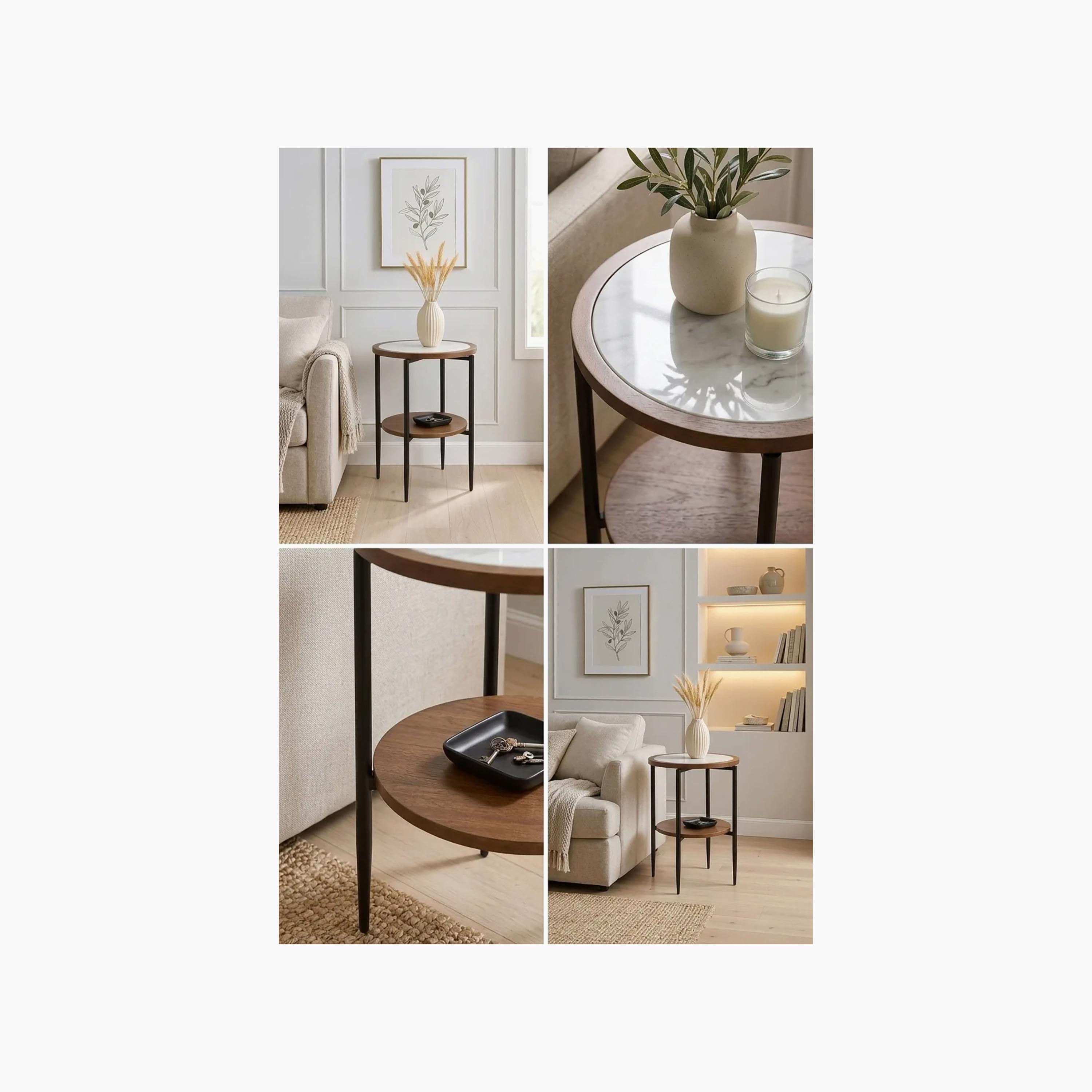 طاولة جانبية بـ 4 أرجل رخام من ماريا هومز-furniture-livingroom-sideandendtables-image-5