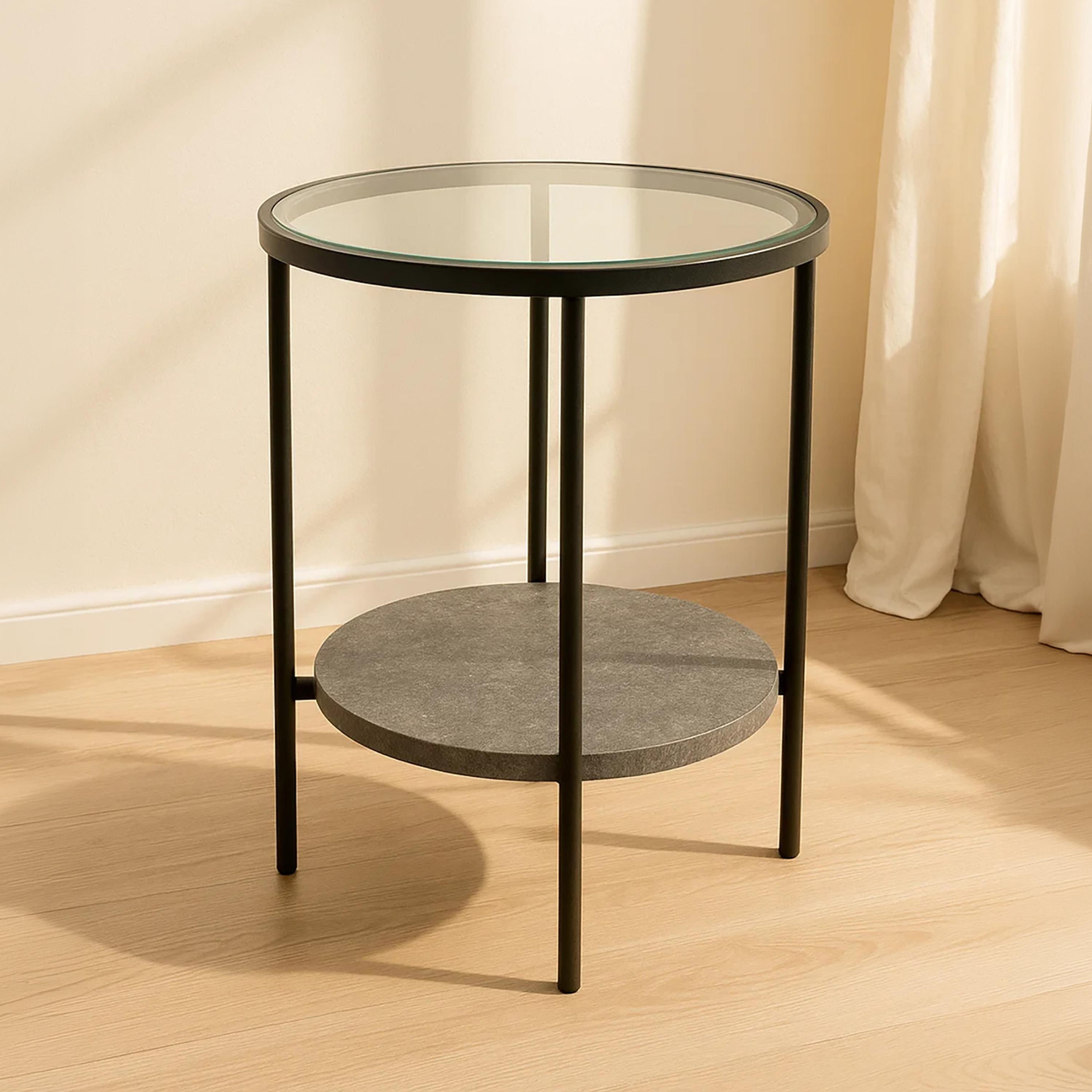 Maria Homes Glass 4-Leg Side Table-furniture-livingroom-sideandendtables-image-1