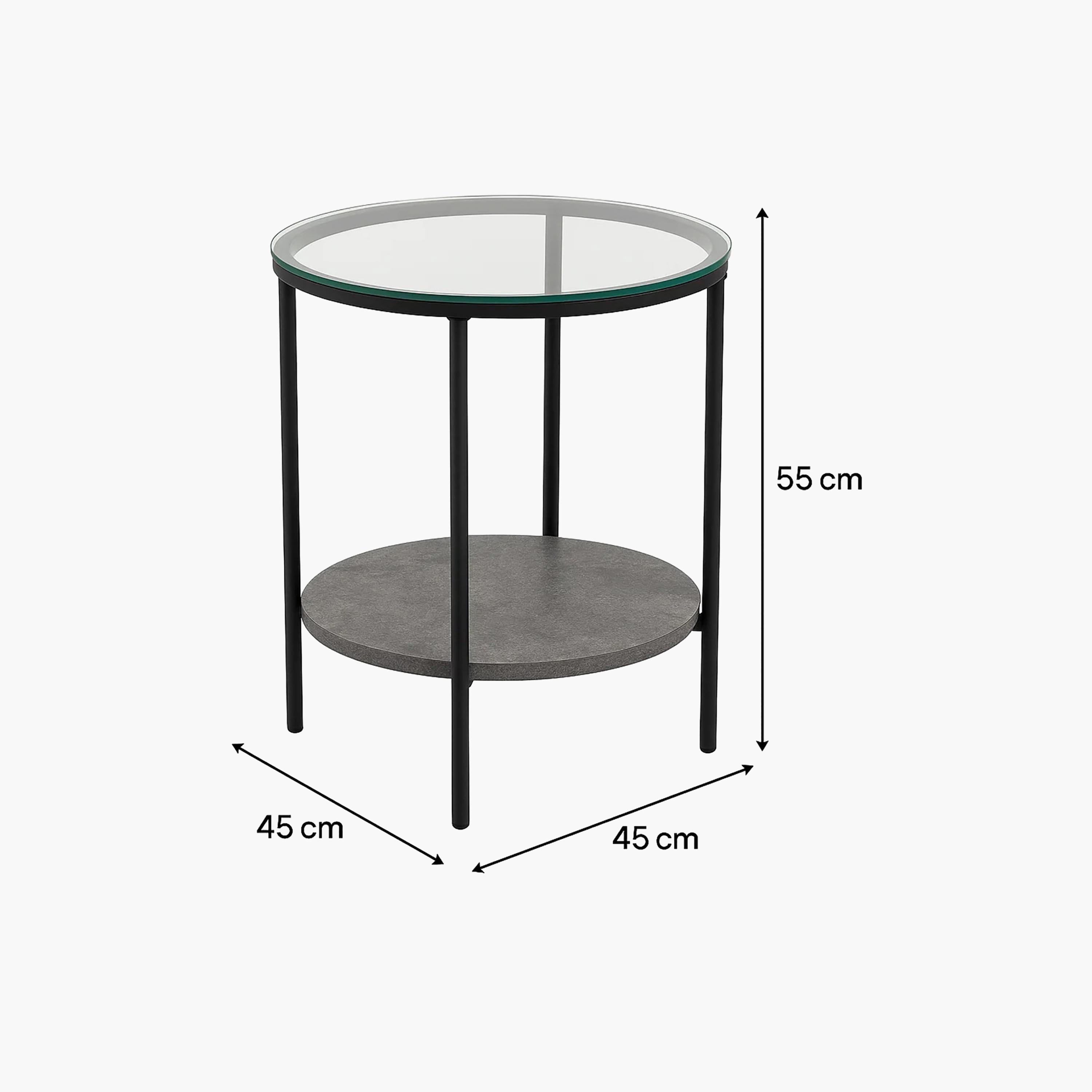 Maria Homes Glass 4-Leg Side Table-furniture-livingroom-sideandendtables-image-5