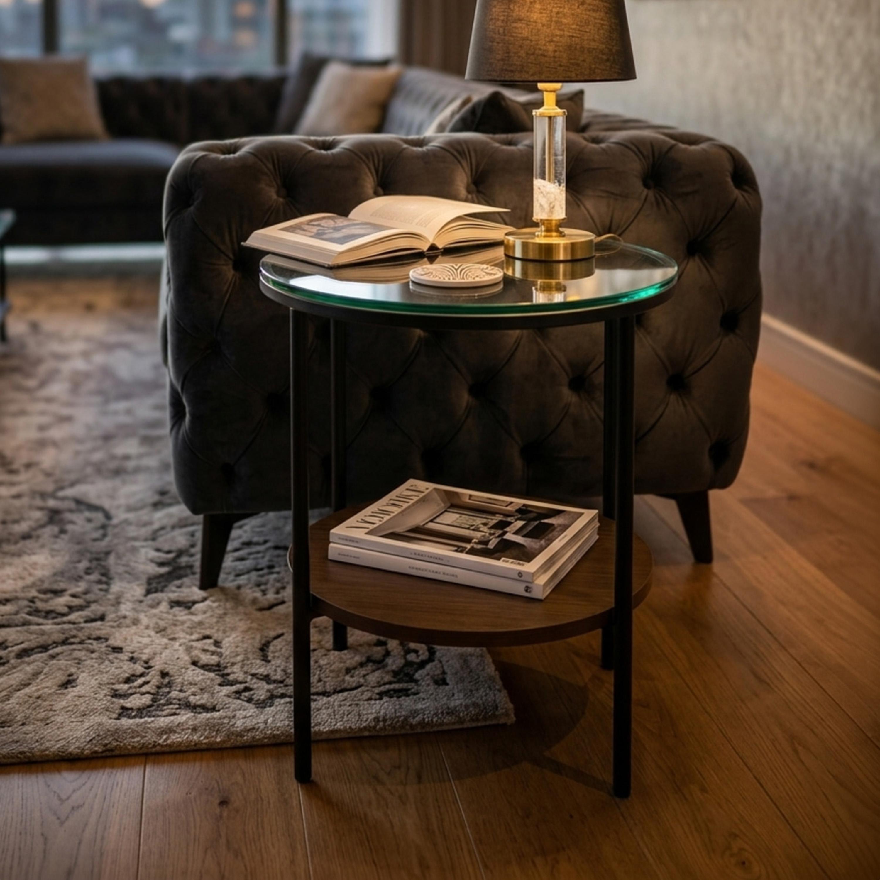 طاولة جانبية زجاجية بأربع أرجل من ماريا هومز-furniture-livingroom-sideandendtables-image-2