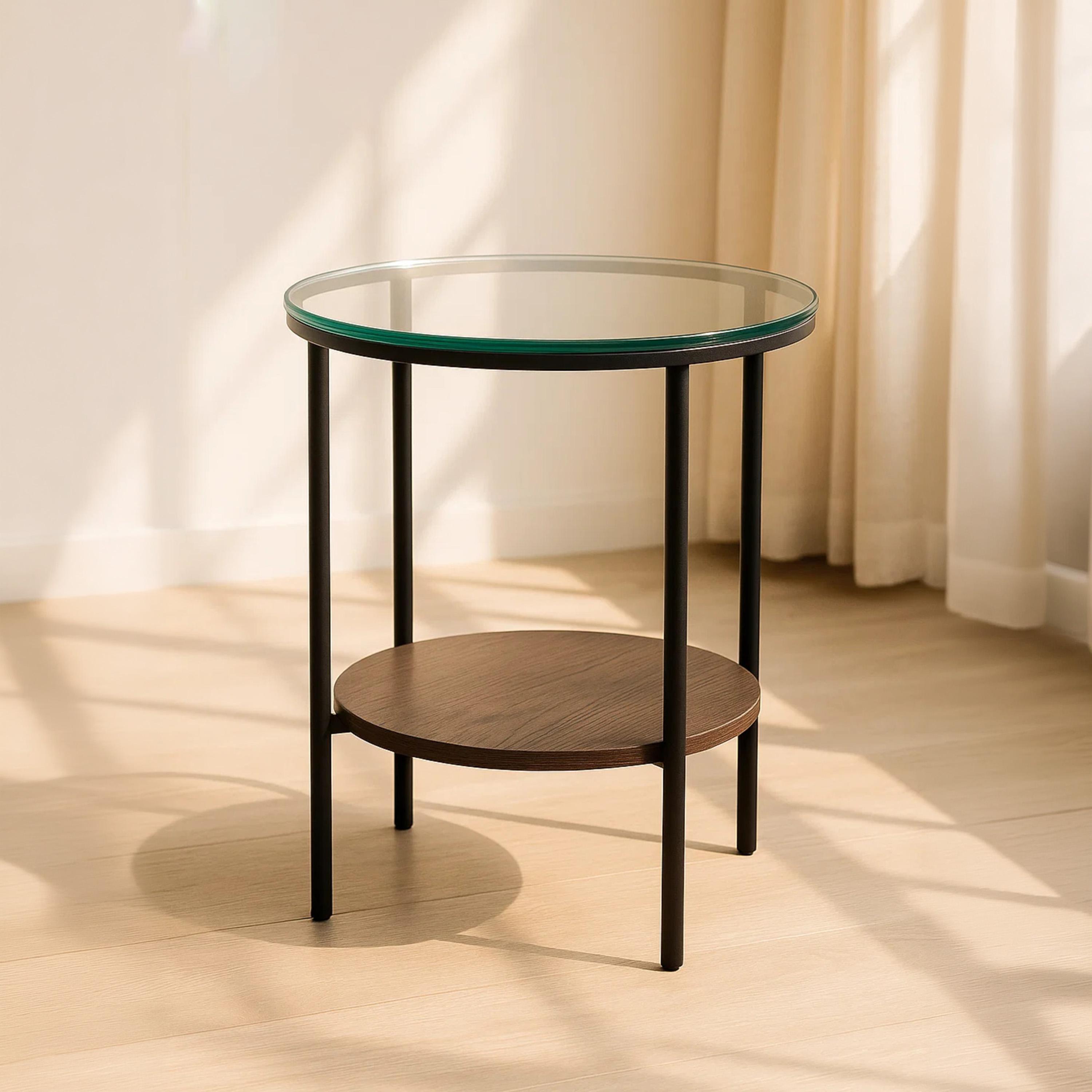 طاولة جانبية زجاجية بأربع أرجل من ماريا هومز-furniture-livingroom-sideandendtables-image-3