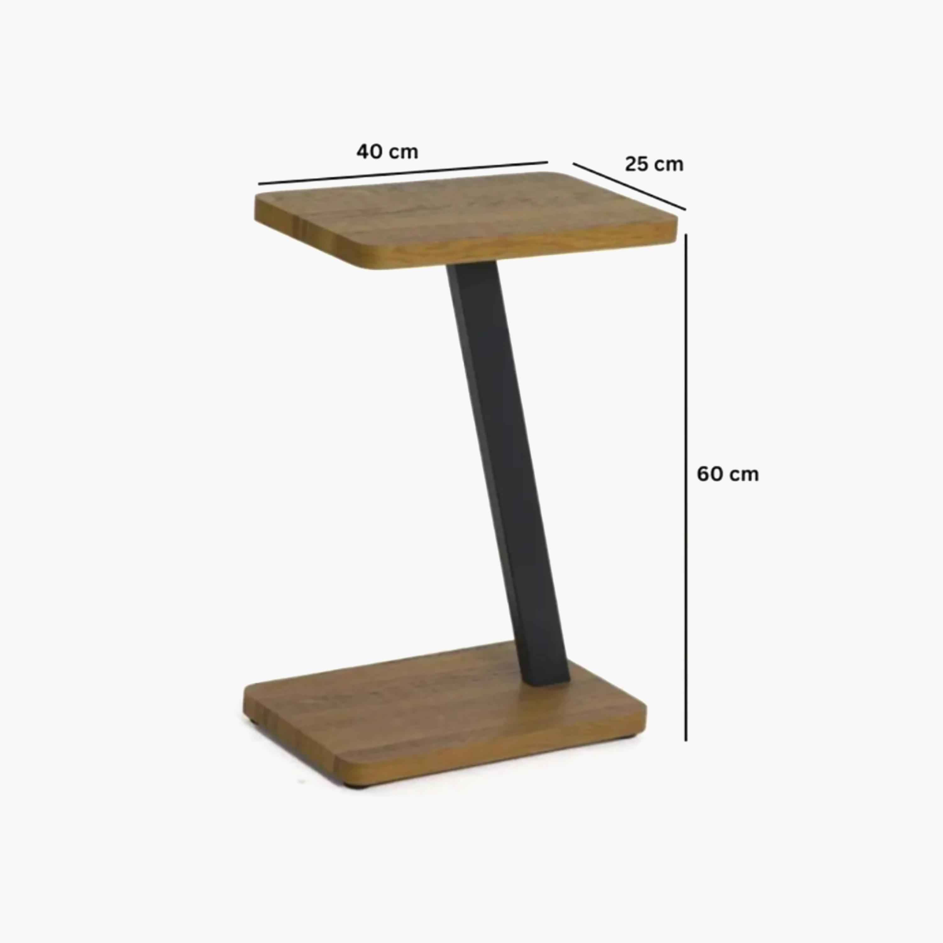 طاولة جانبية خشبية بقاعدة مجسمة من ماريا هومز-furniture-livingroom-sideandendtables-image-4