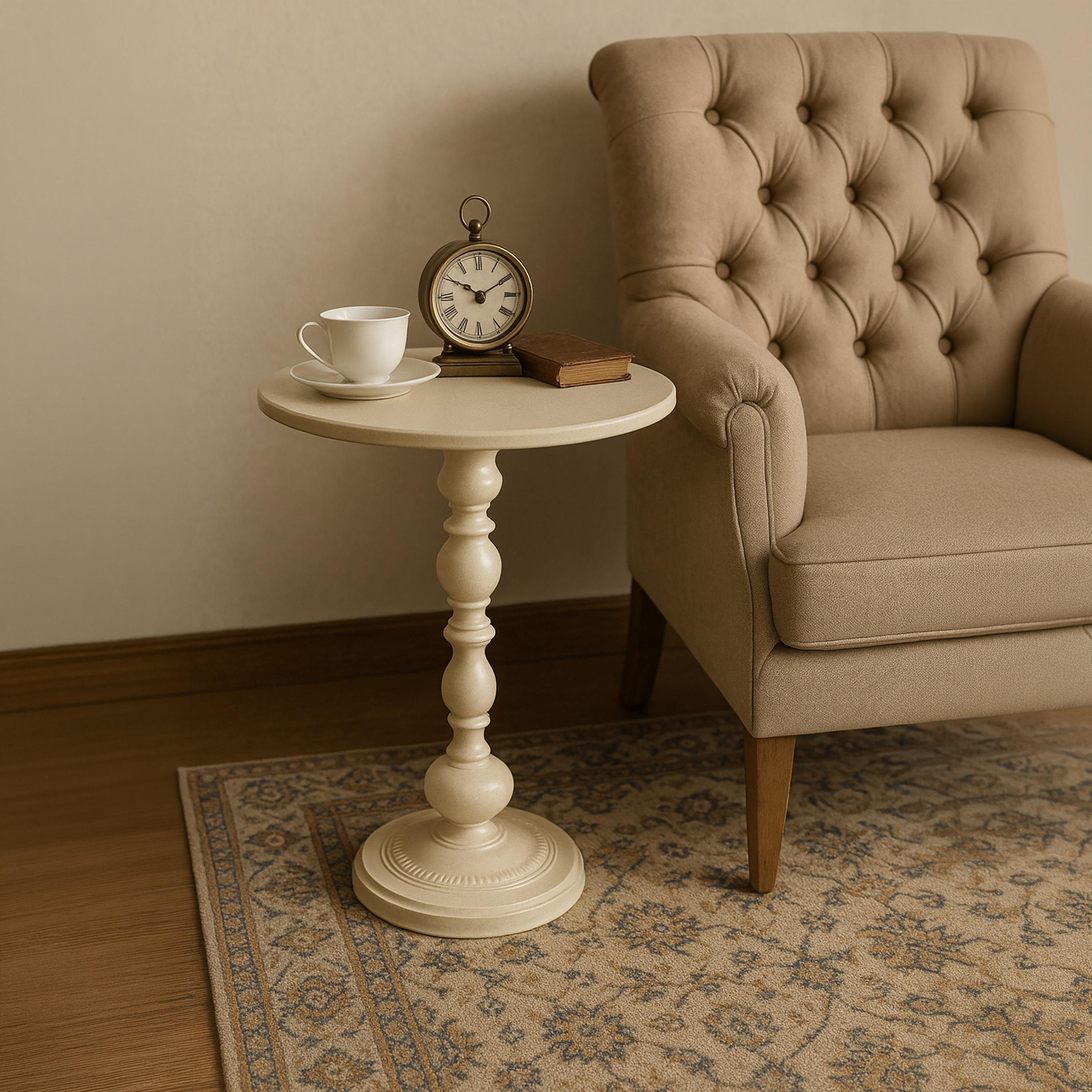 طاولة جانبية خشبية بقاعدة عمودية من ماريا هومز-furniture-livingroom-sideandendtables-image-2