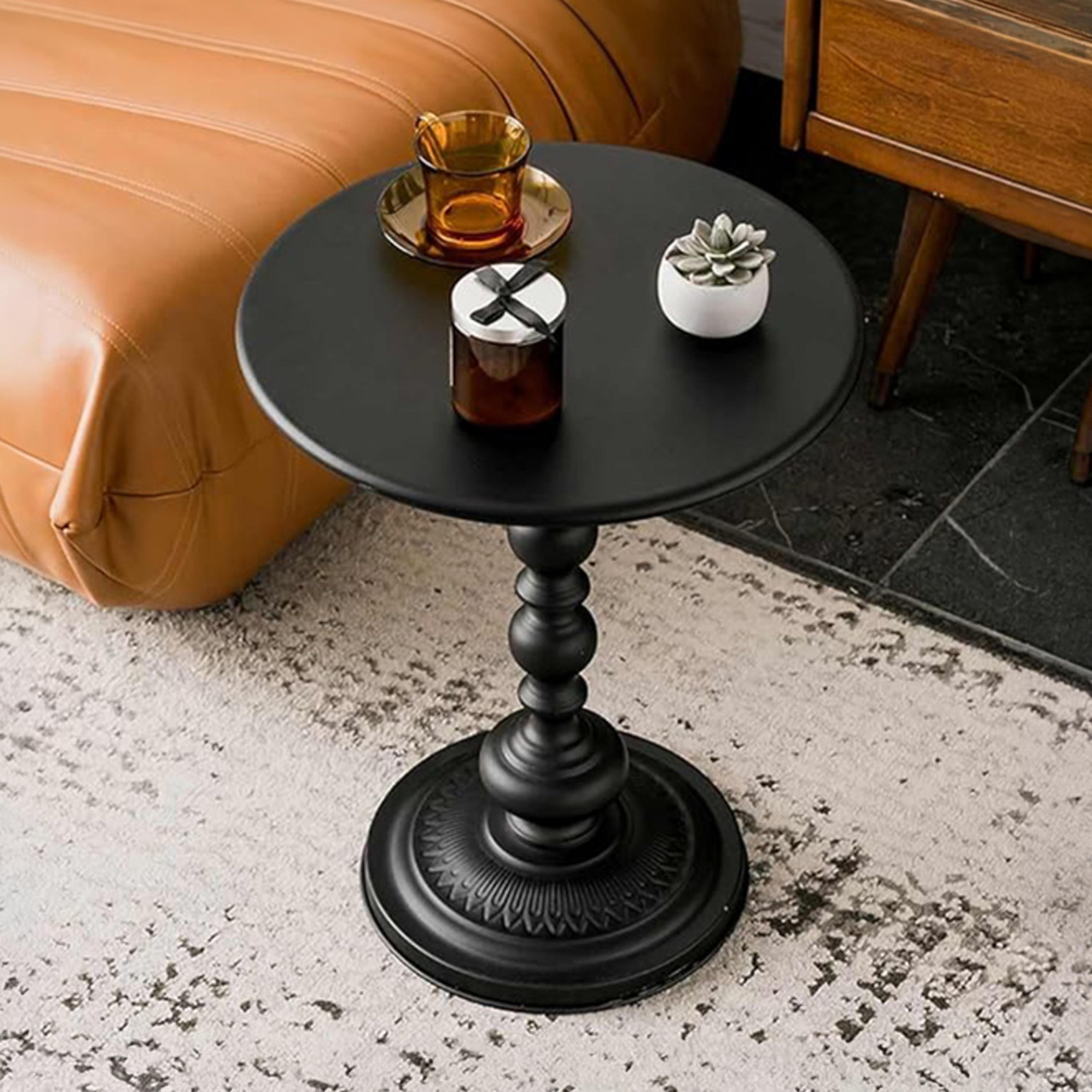 Maria Homes Metal Pedestal Accent Table-furniture-livingroom-sideandendtables-image-1