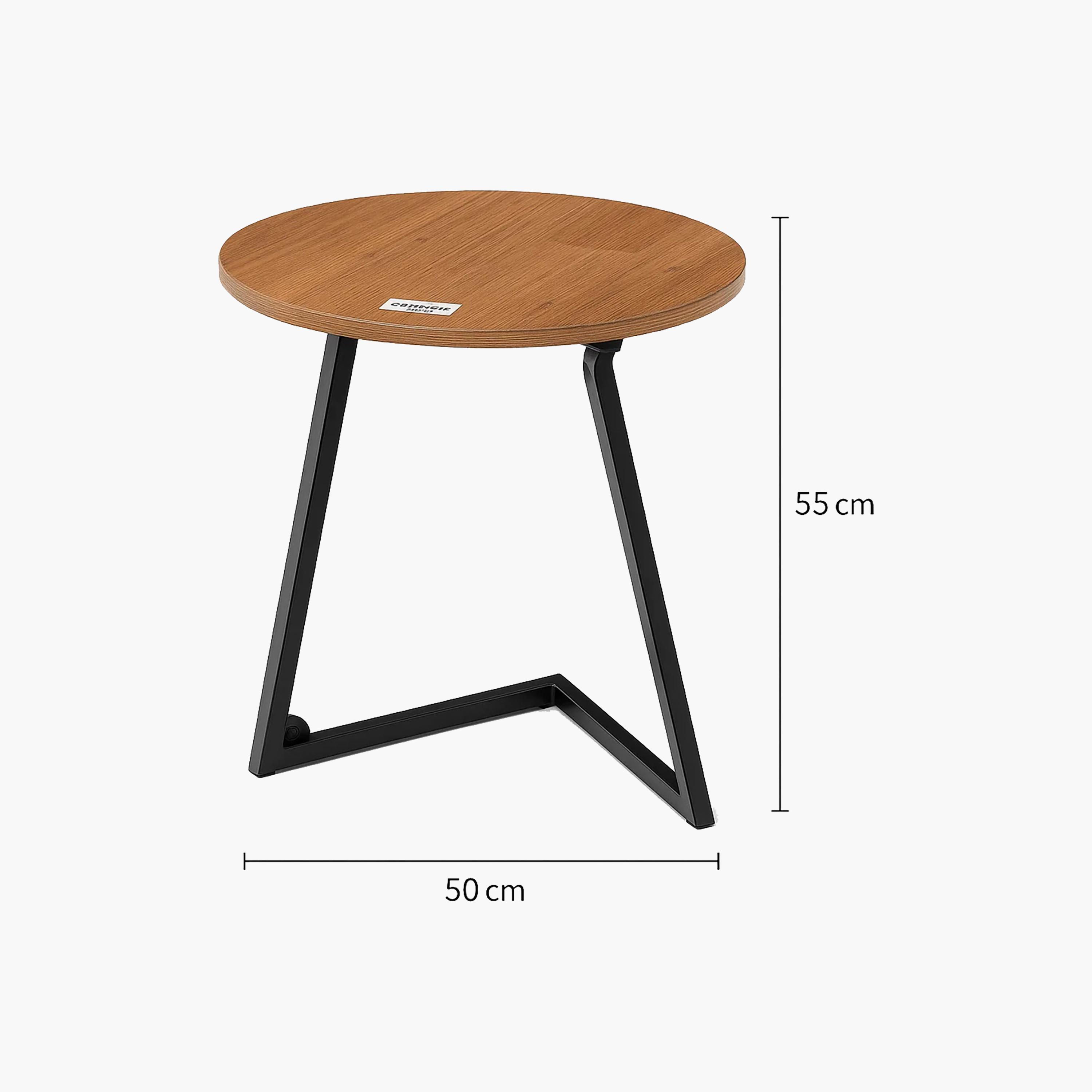 طاولة جانبية خشبية بقاعدة مجسمة من ماريا هومز-furniture-livingroom-sideandendtables-image-5