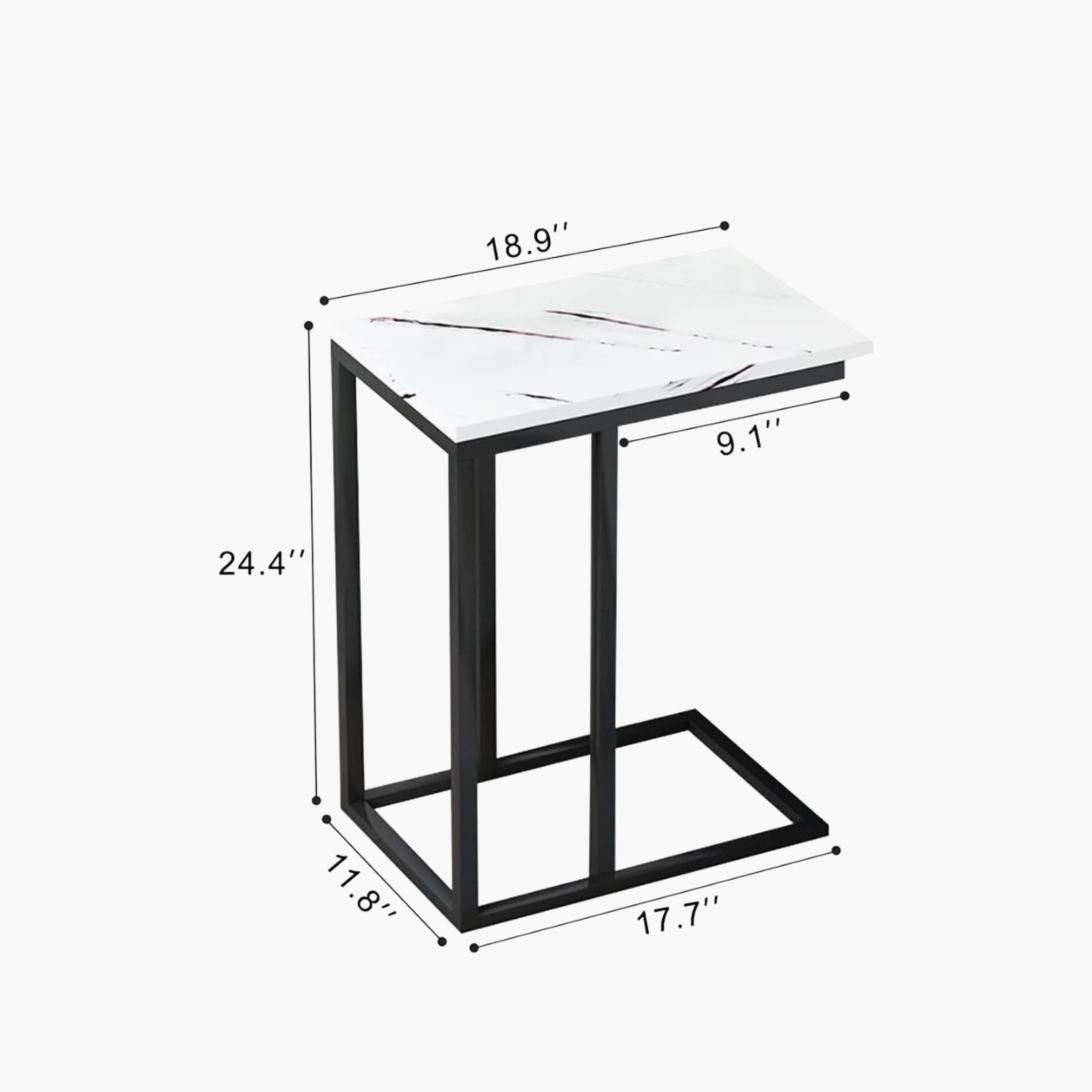 طاولة جانبية بقاعدة رخامية من ماريا هومز-furniture-livingroom-sideandendtables-image-4