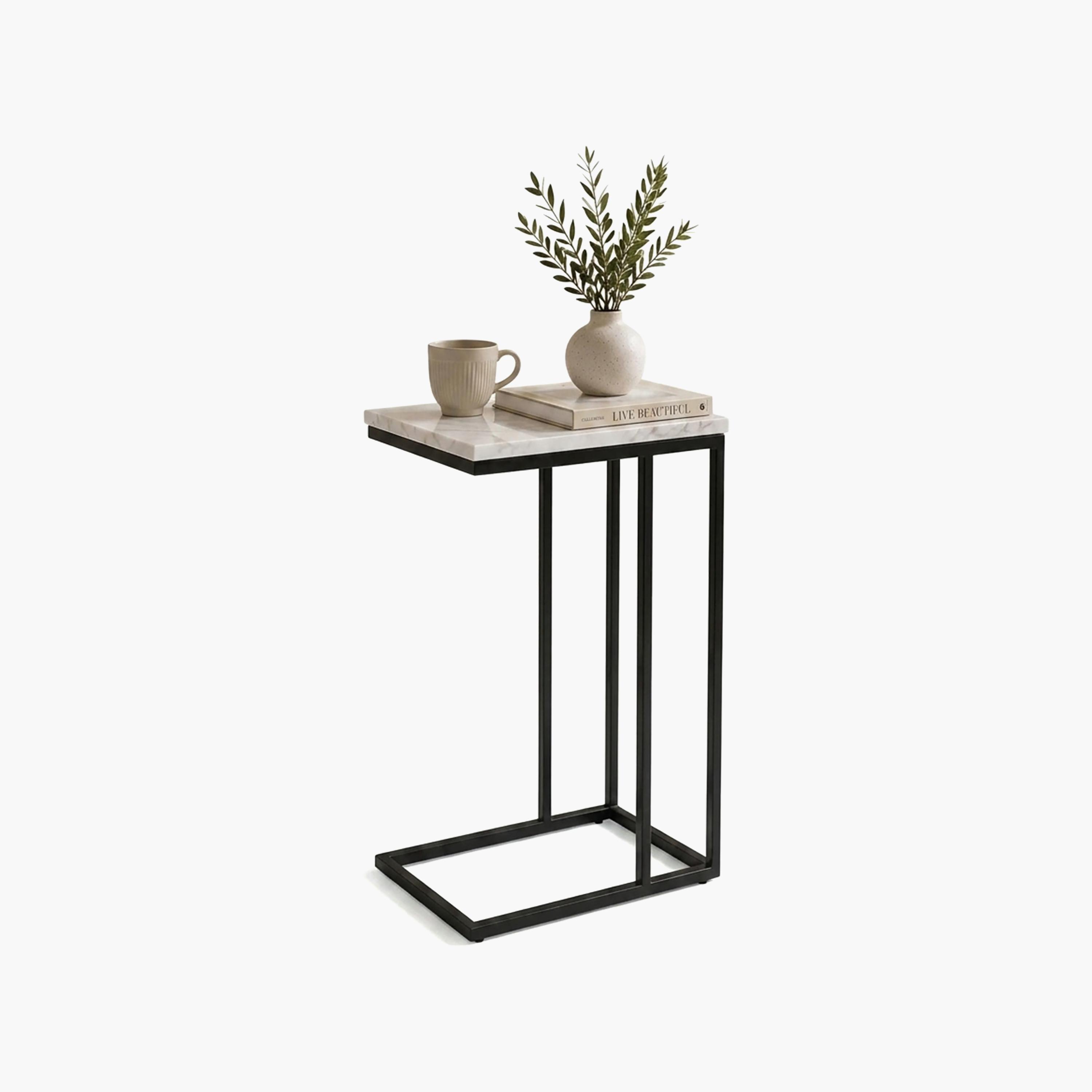طاولة جانبية بقاعدة رخامية من ماريا هومز-furniture-livingroom-sideandendtables-image-5
