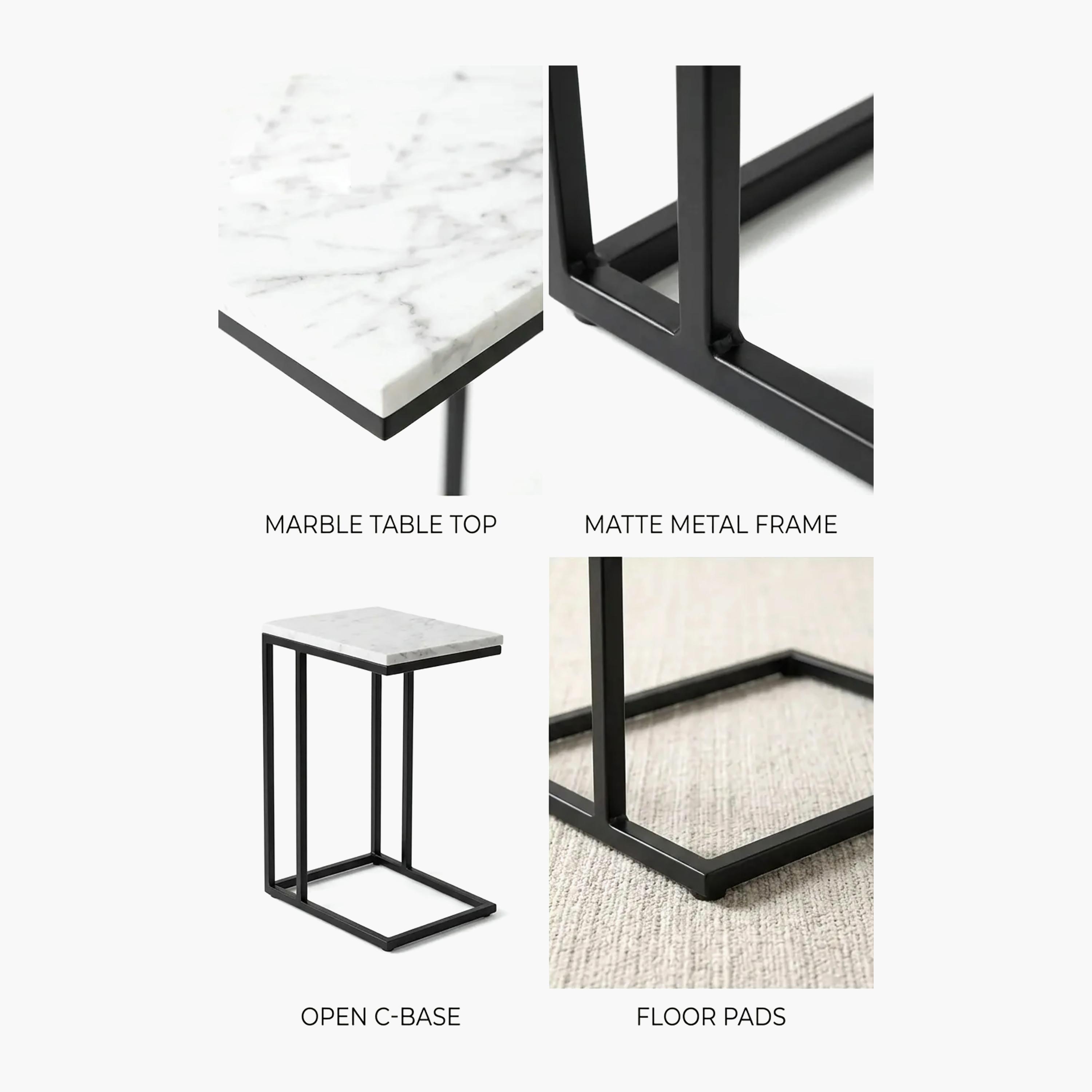 طاولة جانبية بقاعدة رخامية من ماريا هومز-furniture-livingroom-sideandendtables-image-6