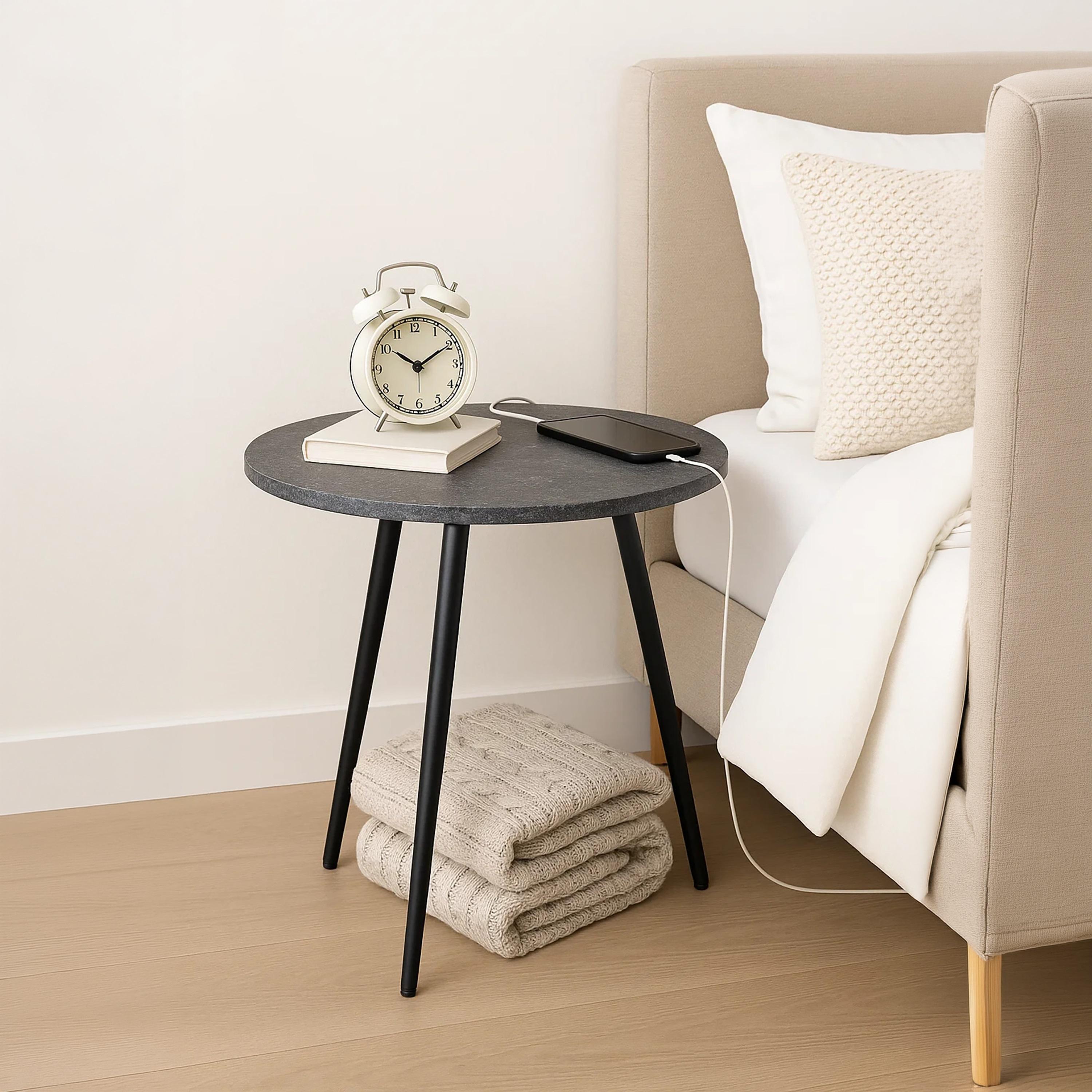 طاولة جانبية خشبية بأربع قوائم من ماريا هومز-furniture-livingroom-sideandendtables-image-4
