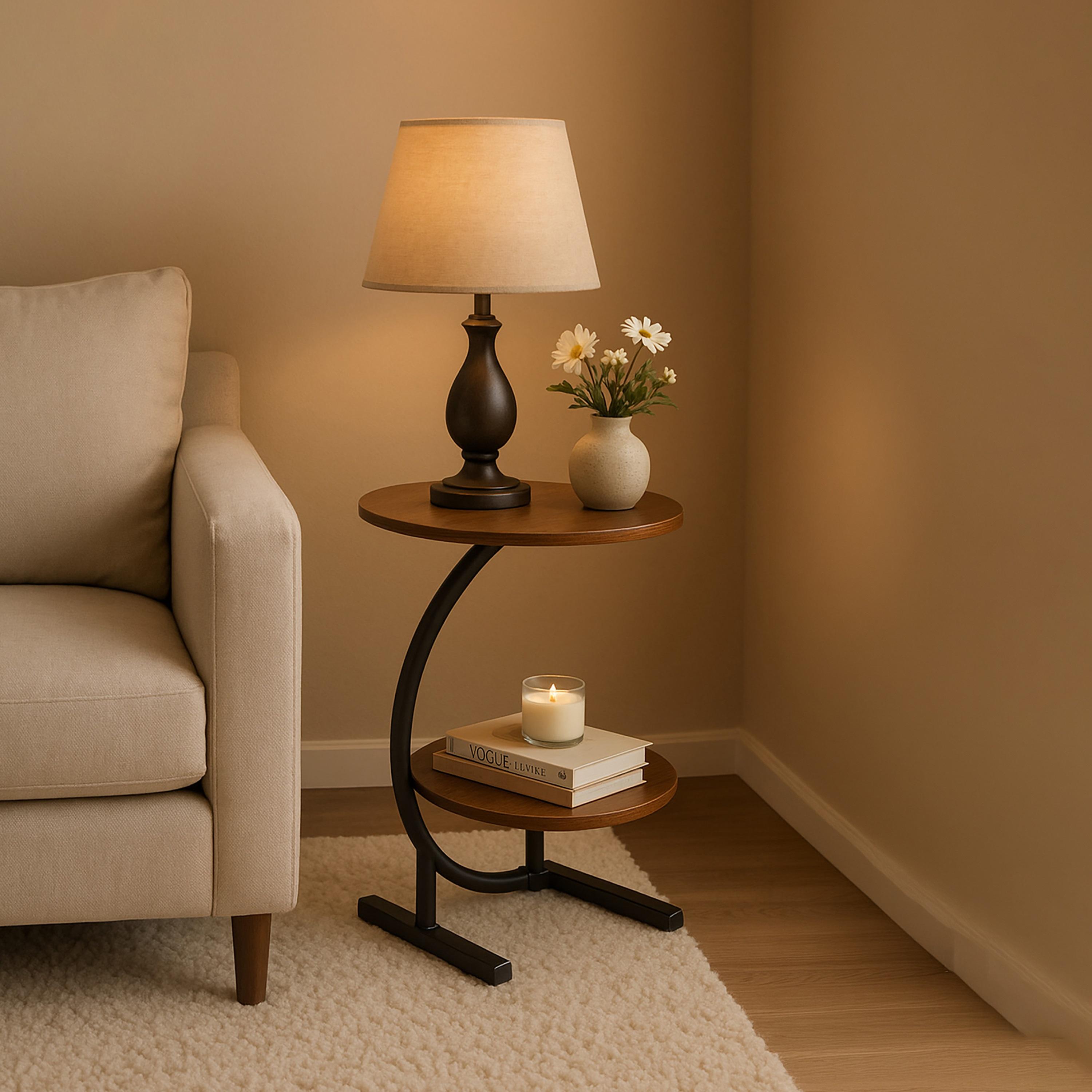 طاولة جانبية معدنية بقاعدة عمودية من ماريا هومز-furniture-livingroom-sideandendtables-image-1