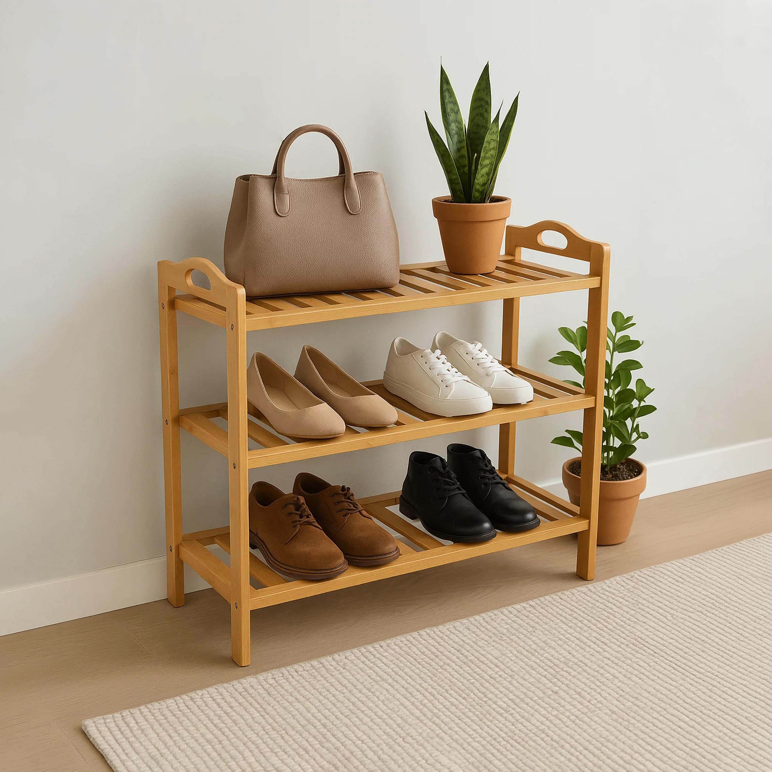 Maria Homes Wooden Shoe Racks with 4 Shelves-furniture-livingroom-shoeracks-image-1
