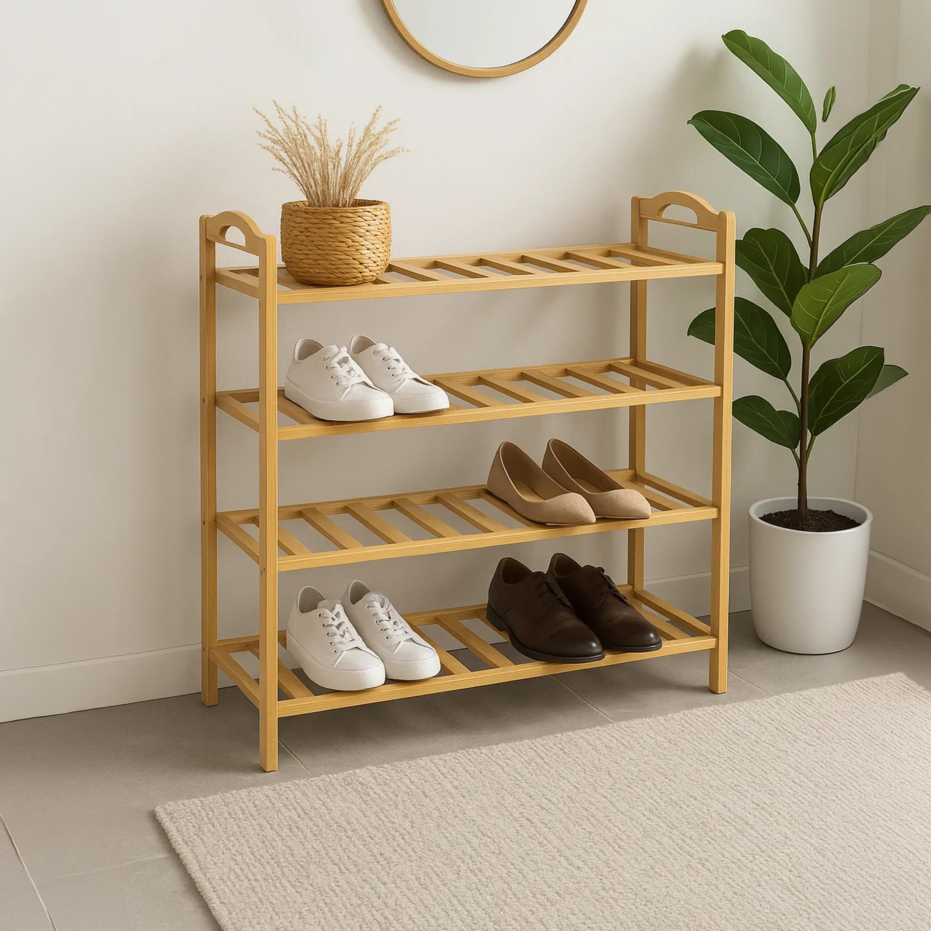 Maria Homes Wooden Shoe Racks with 4 Shelves-furniture-livingroom-shoeracks-image-1