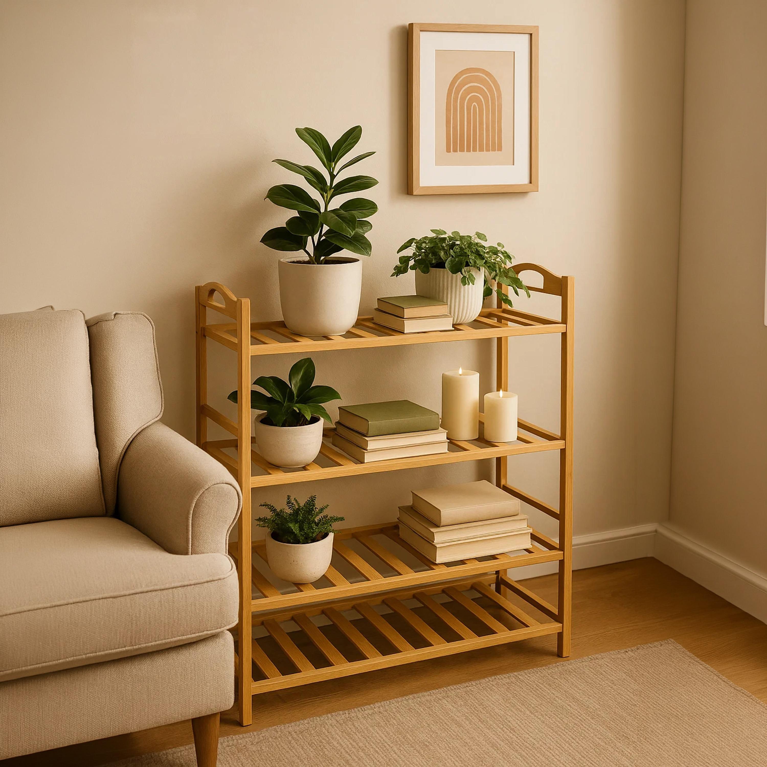 Maria Homes Wooden Shoe Racks with 4 Shelves-furniture-livingroom-shoeracks-image-4
