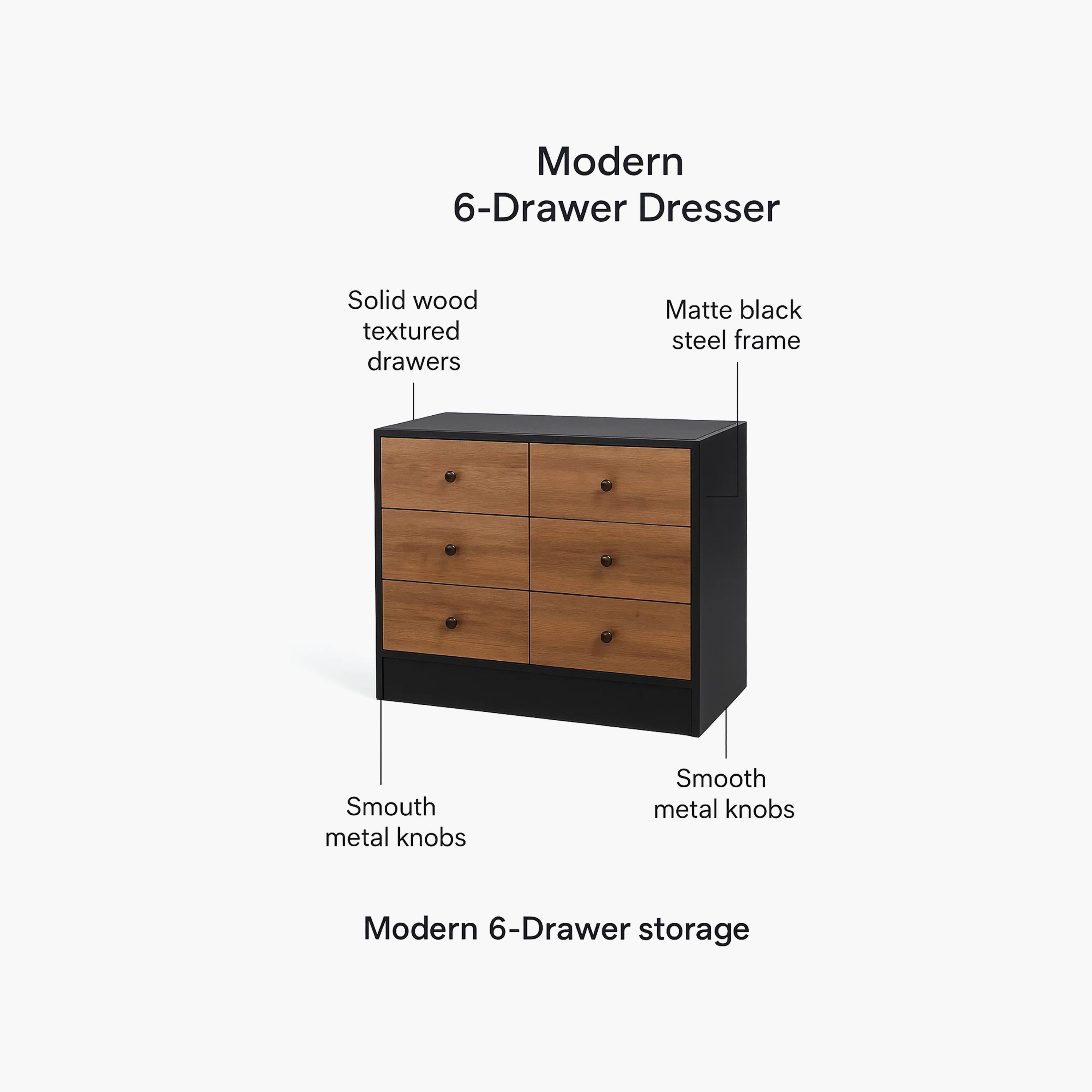 Maria Homes Wooden Dressers with 6 Drawers-furniture-livingroom-storageanddisplaycabinets-image-4