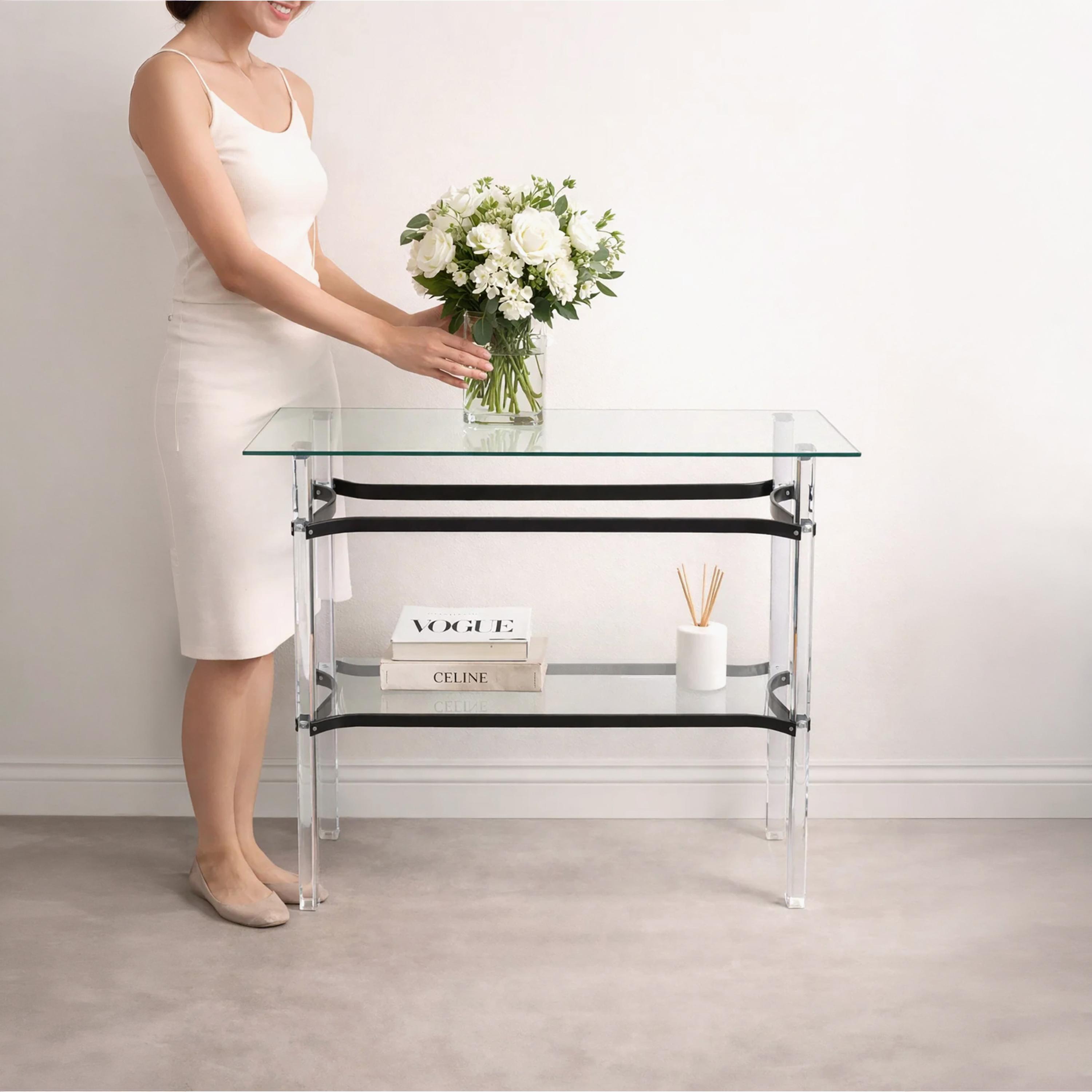 Maria Homes Glass Console Table-furniture-livingroom-consoletablesandmirrors-image-3