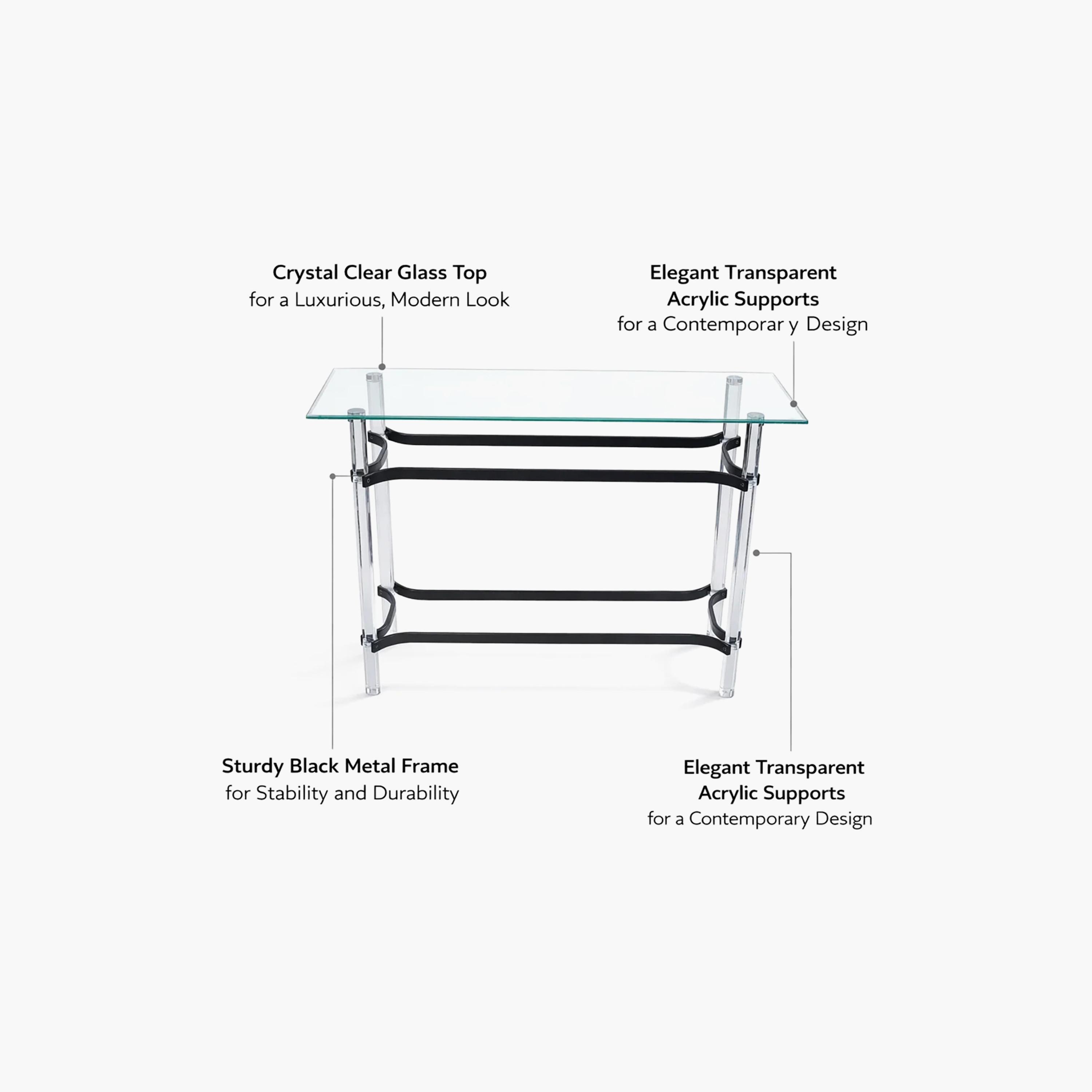 Maria Homes Glass Console Table-furniture-livingroom-consoletablesandmirrors-image-5