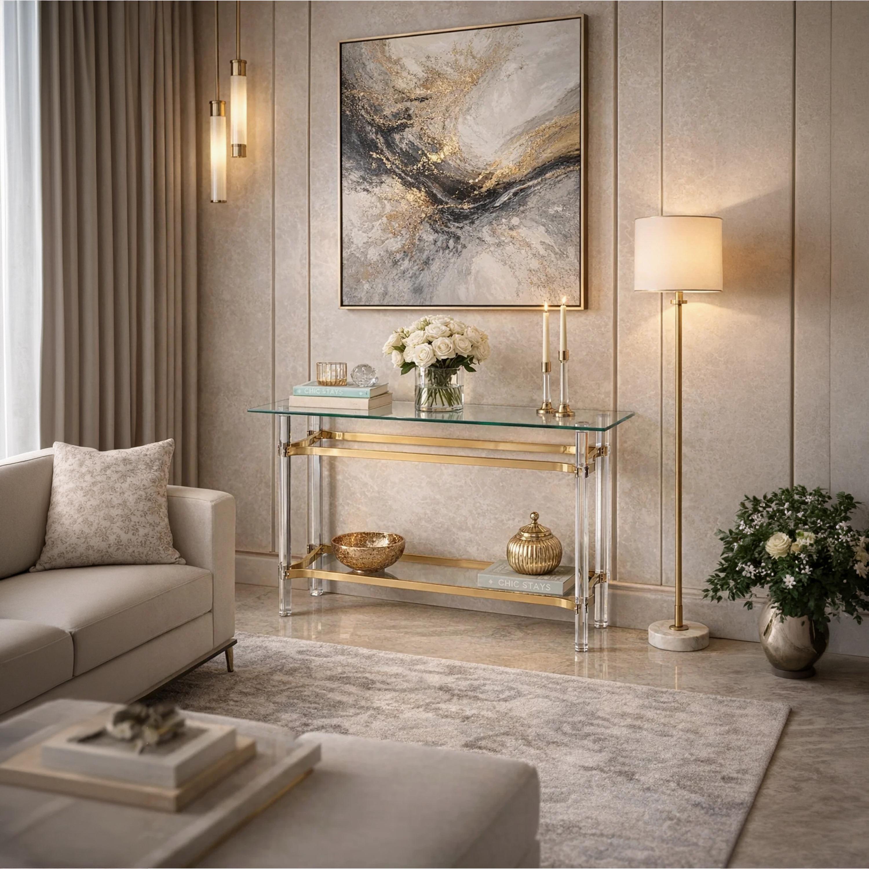 Maria Homes Glass Console Table-furniture-livingroom-consoletablesandmirrors-image-2