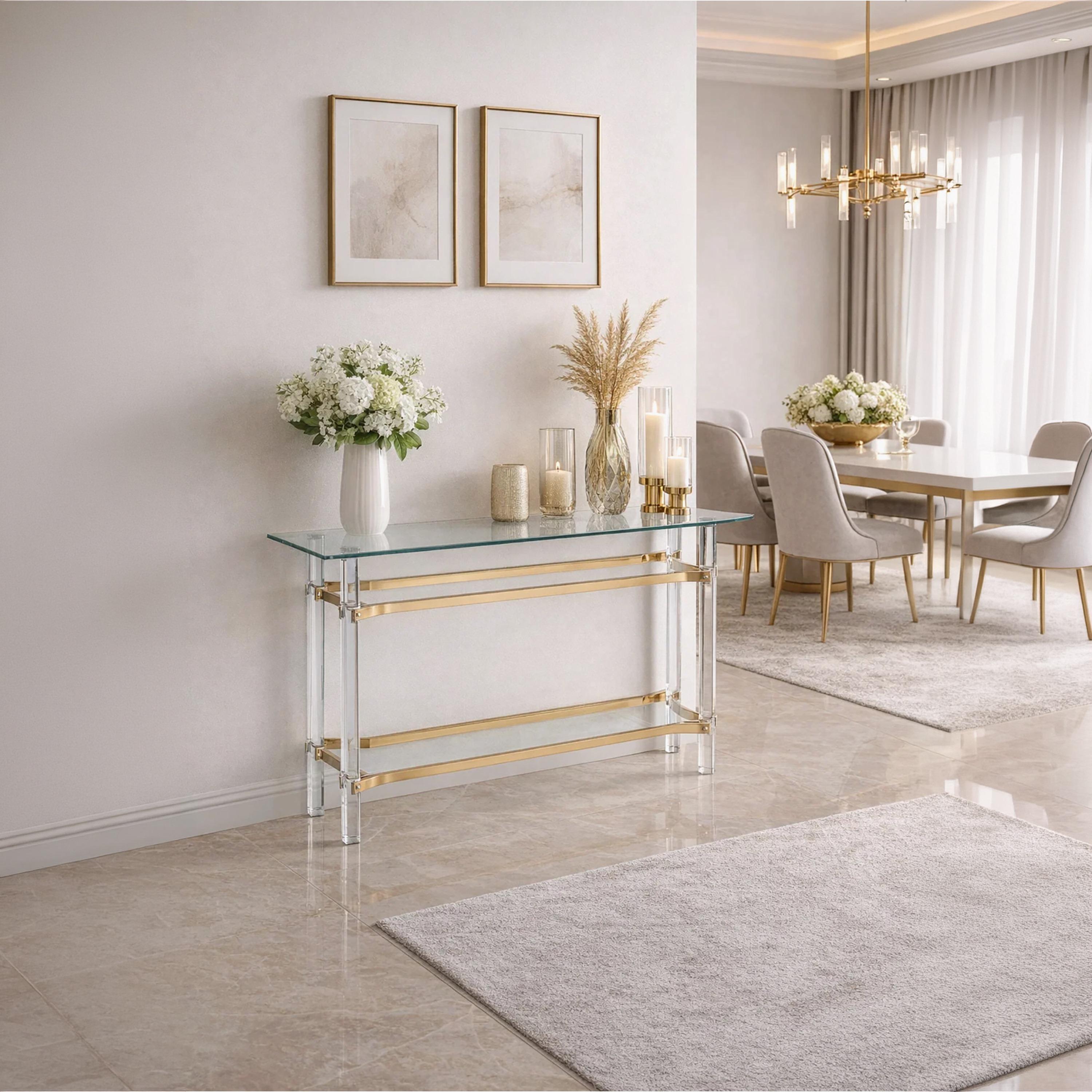 Maria Homes Glass Console Table-furniture-livingroom-consoletablesandmirrors-image-3