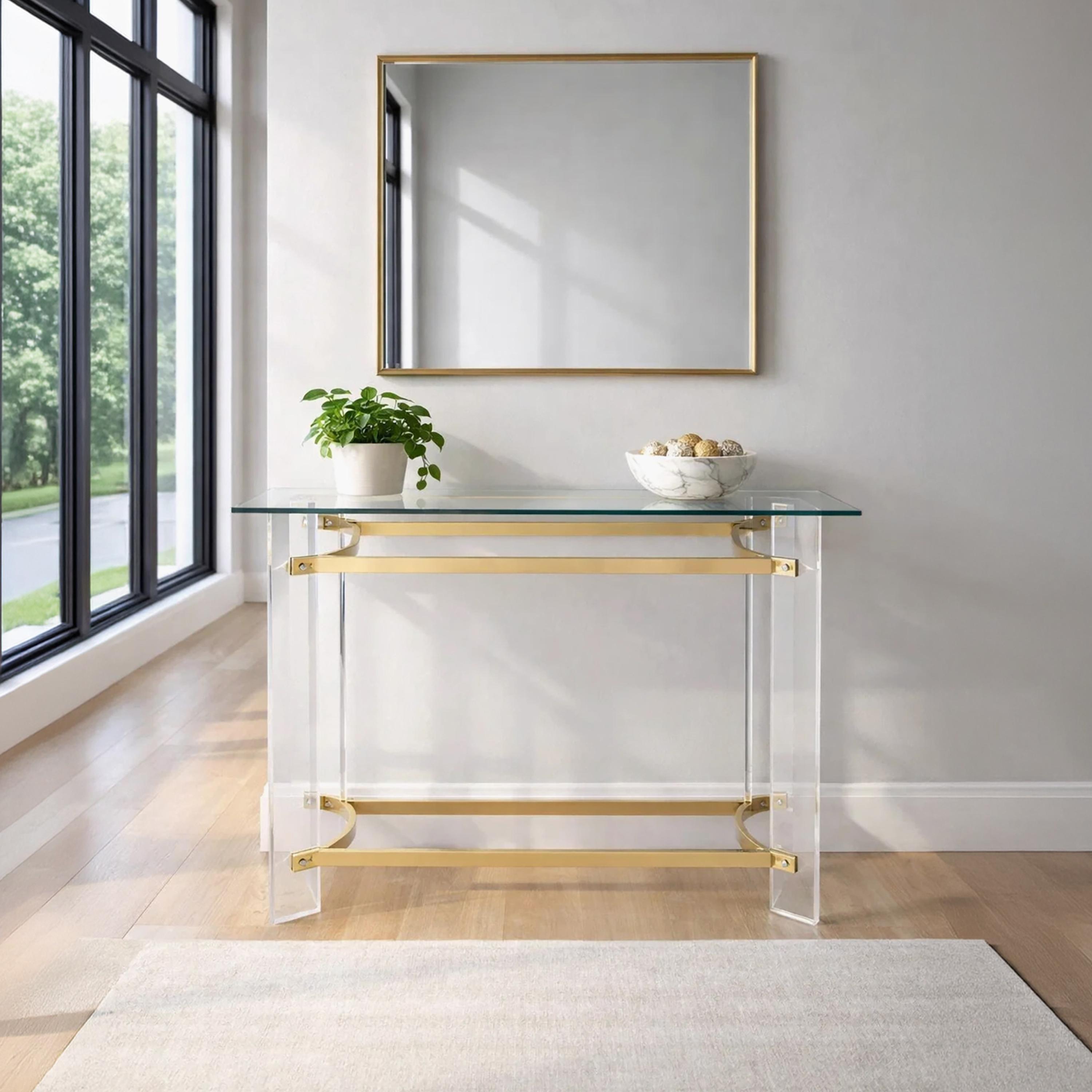 طاولة كونسول زجاجية من ماريا هومز-furniture-livingroom-consoletablesandmirrors-image-1