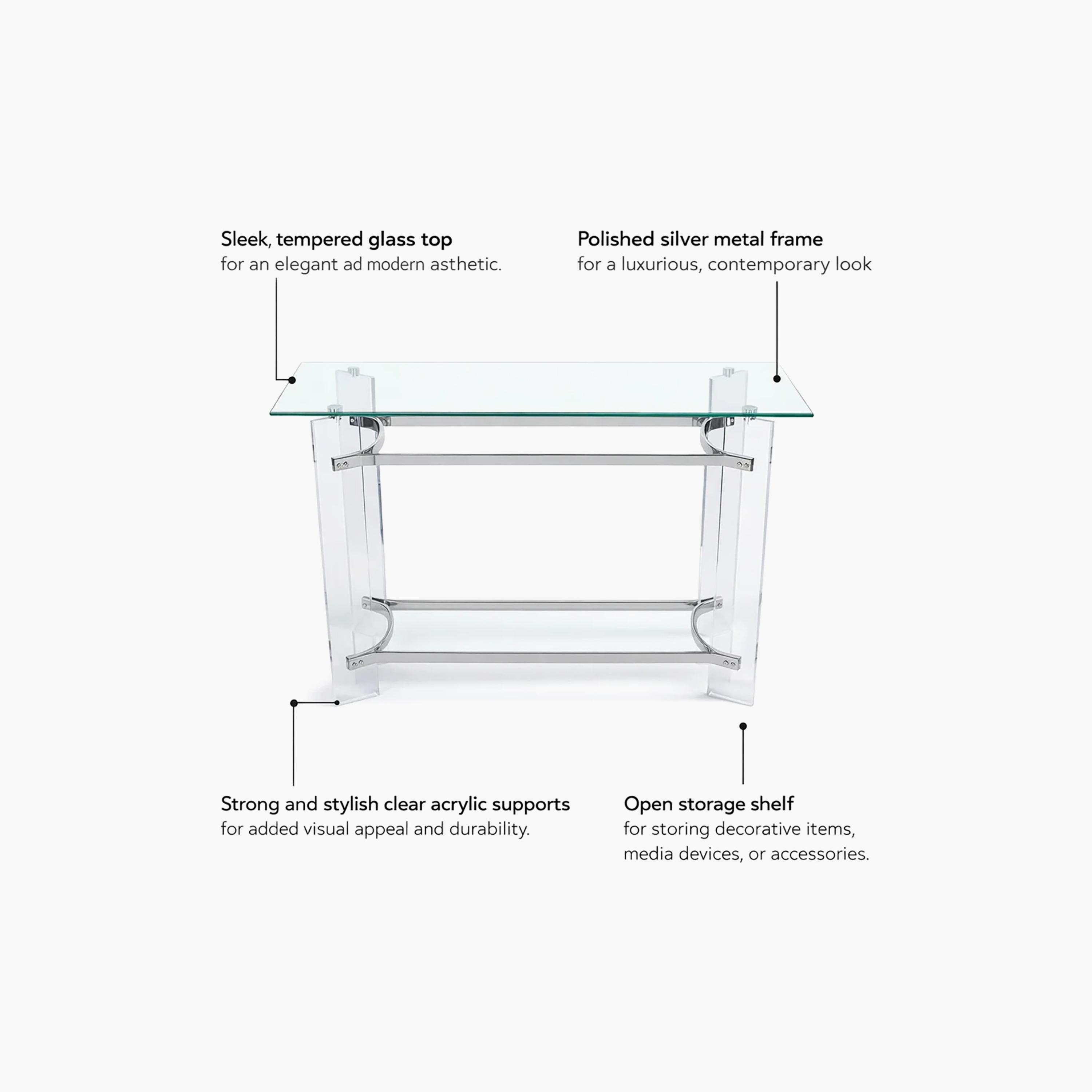 Maria Homes Glass Console Table-furniture-livingroom-consoletablesandmirrors-image-5