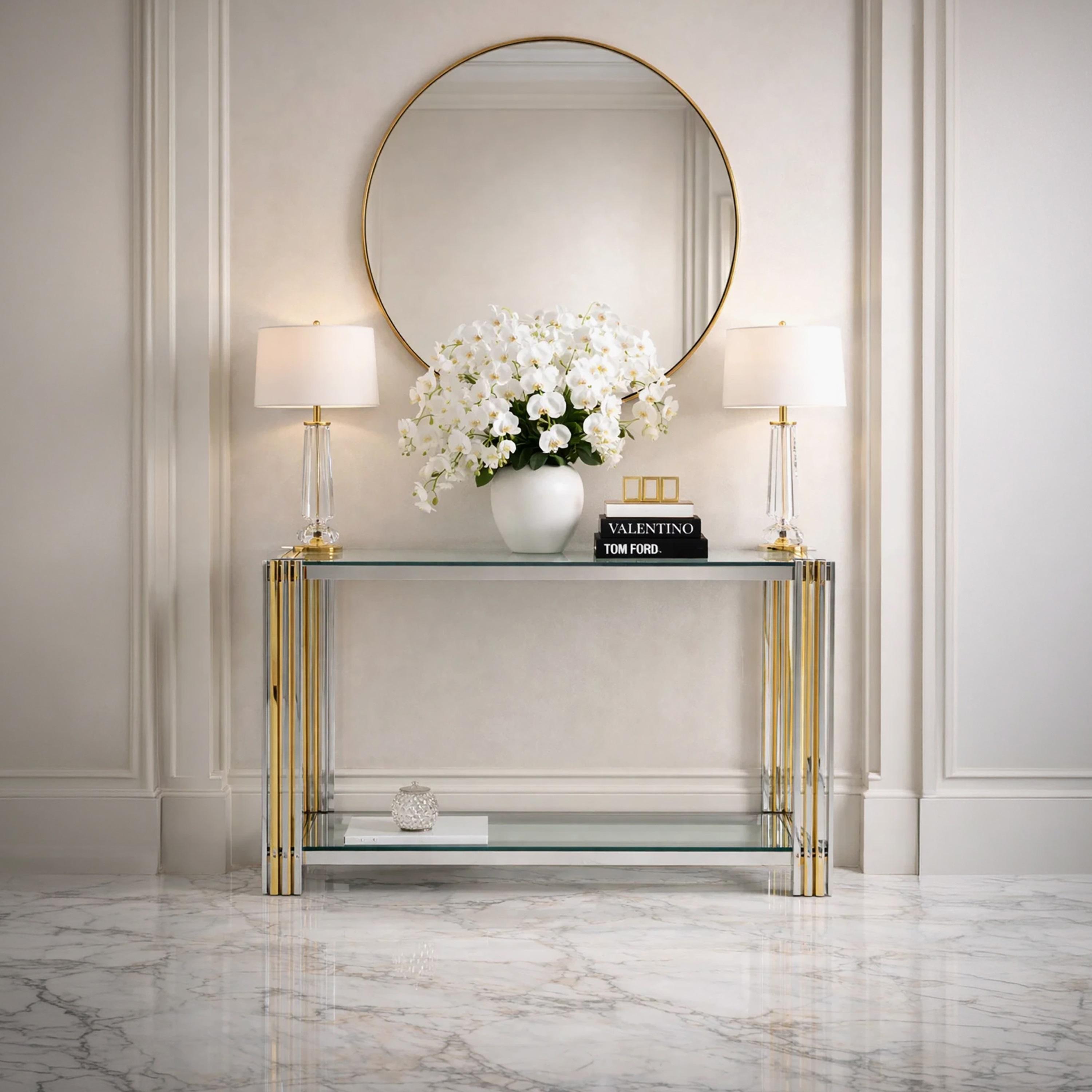 طاولة كونسول زجاجية من ماريا هومز-furniture-livingroom-consoletablesandmirrors-image-1