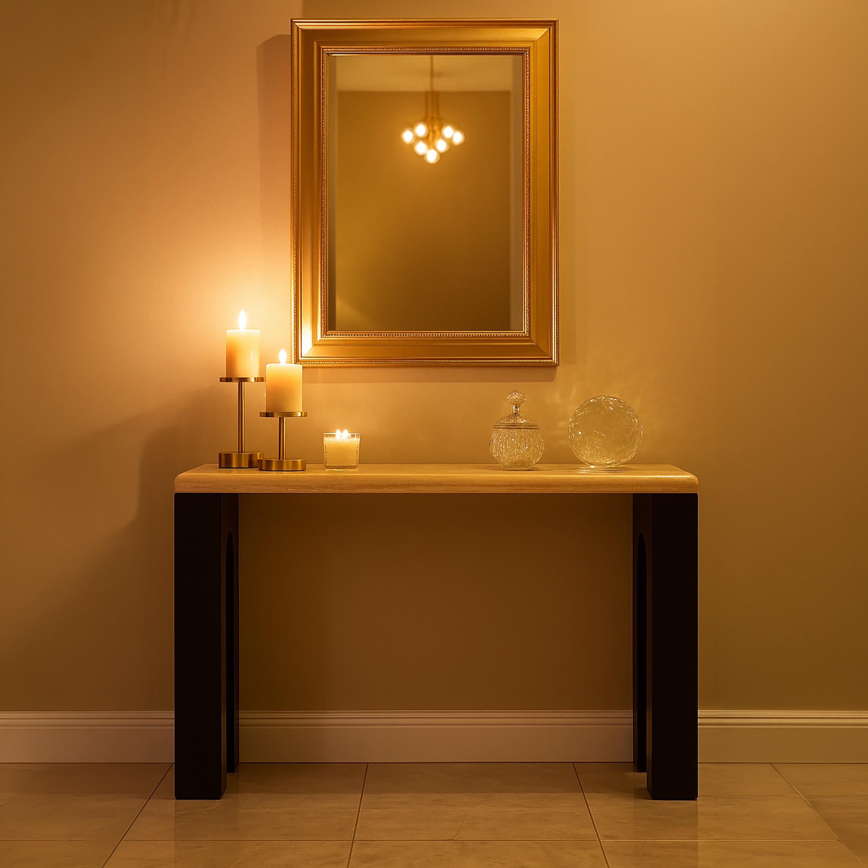 طاولة كونسول خشبية من ماريا هومز بمقاس 140×40×80 سم-furniture-livingroom-consoletablesandmirrors-image-3