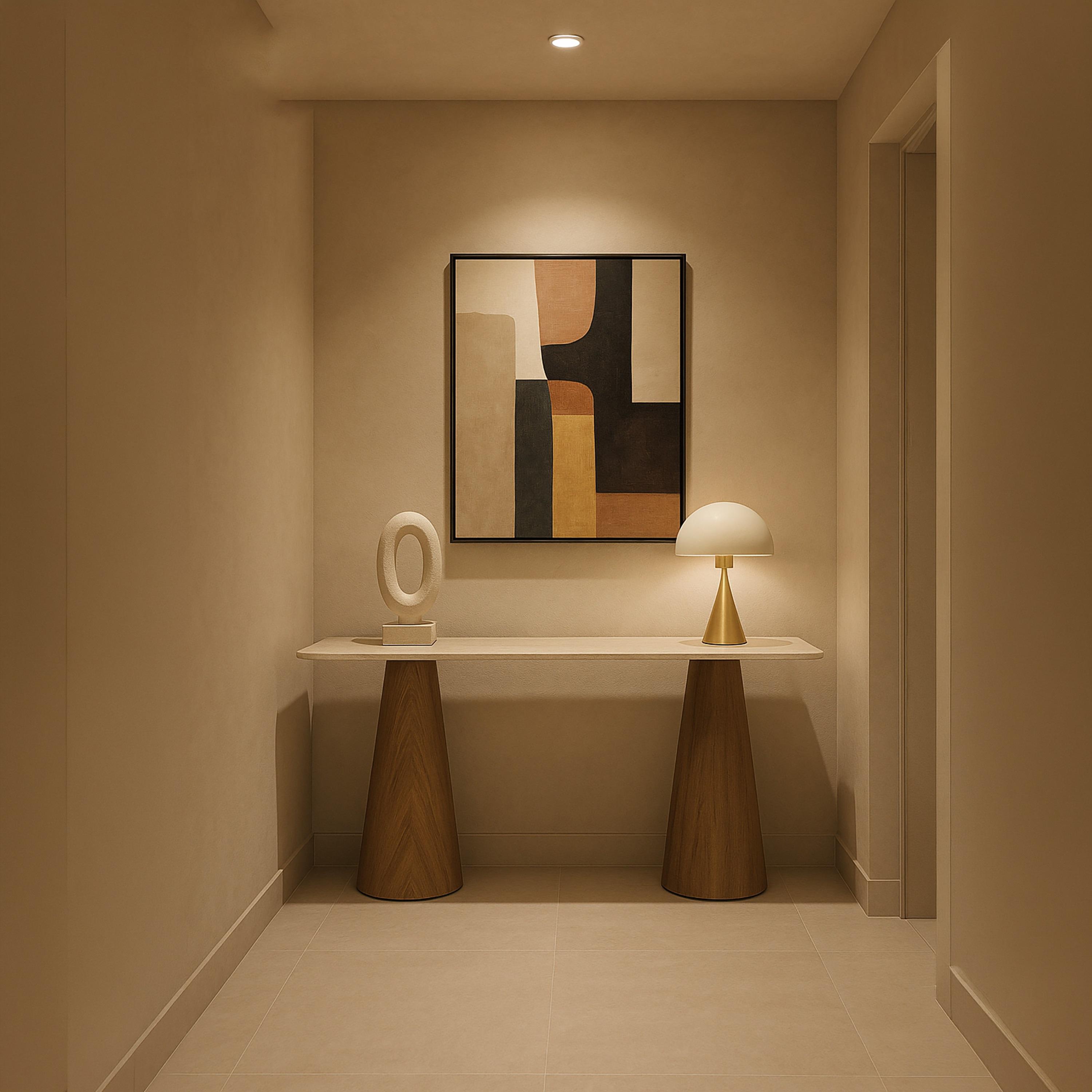 طاولة كونسول خشبية بقاعدتين من ماريا هومز 140×40×80 سم-furniture-livingroom-consoletablesandmirrors-image-3