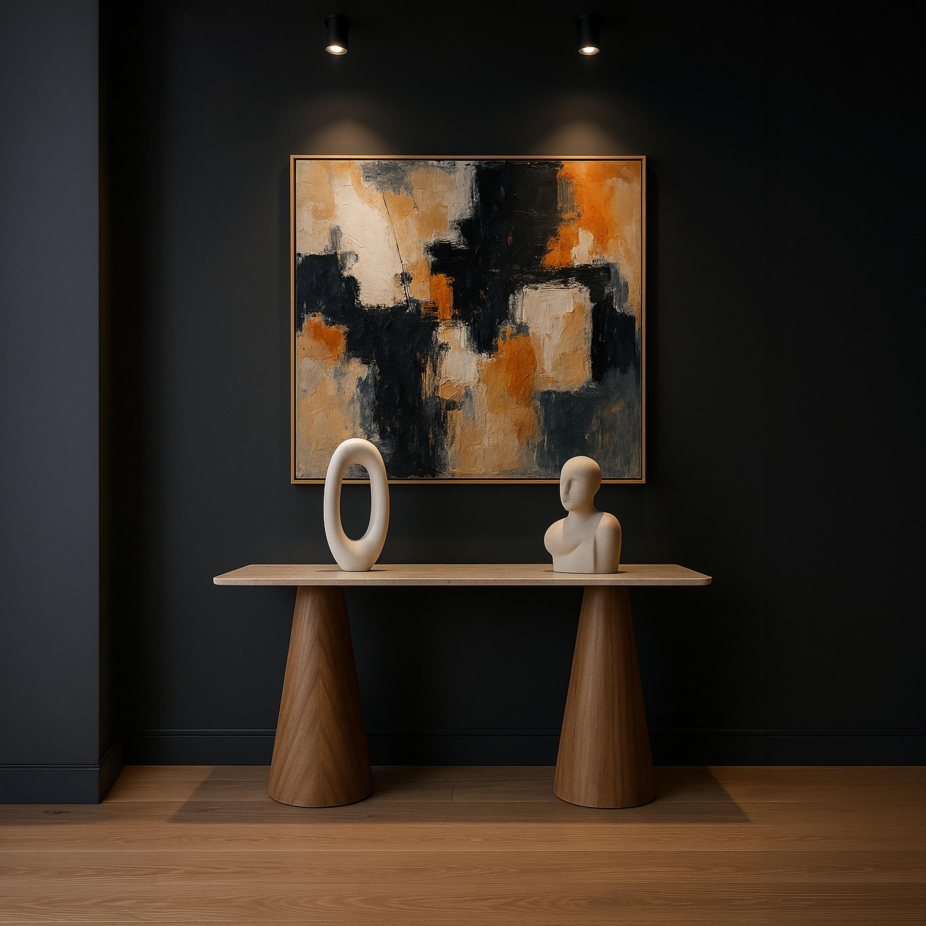 طاولة كونسول خشبية بقاعدتين من ماريا هومز 140×40×80 سم-furniture-livingroom-consoletablesandmirrors-image-4