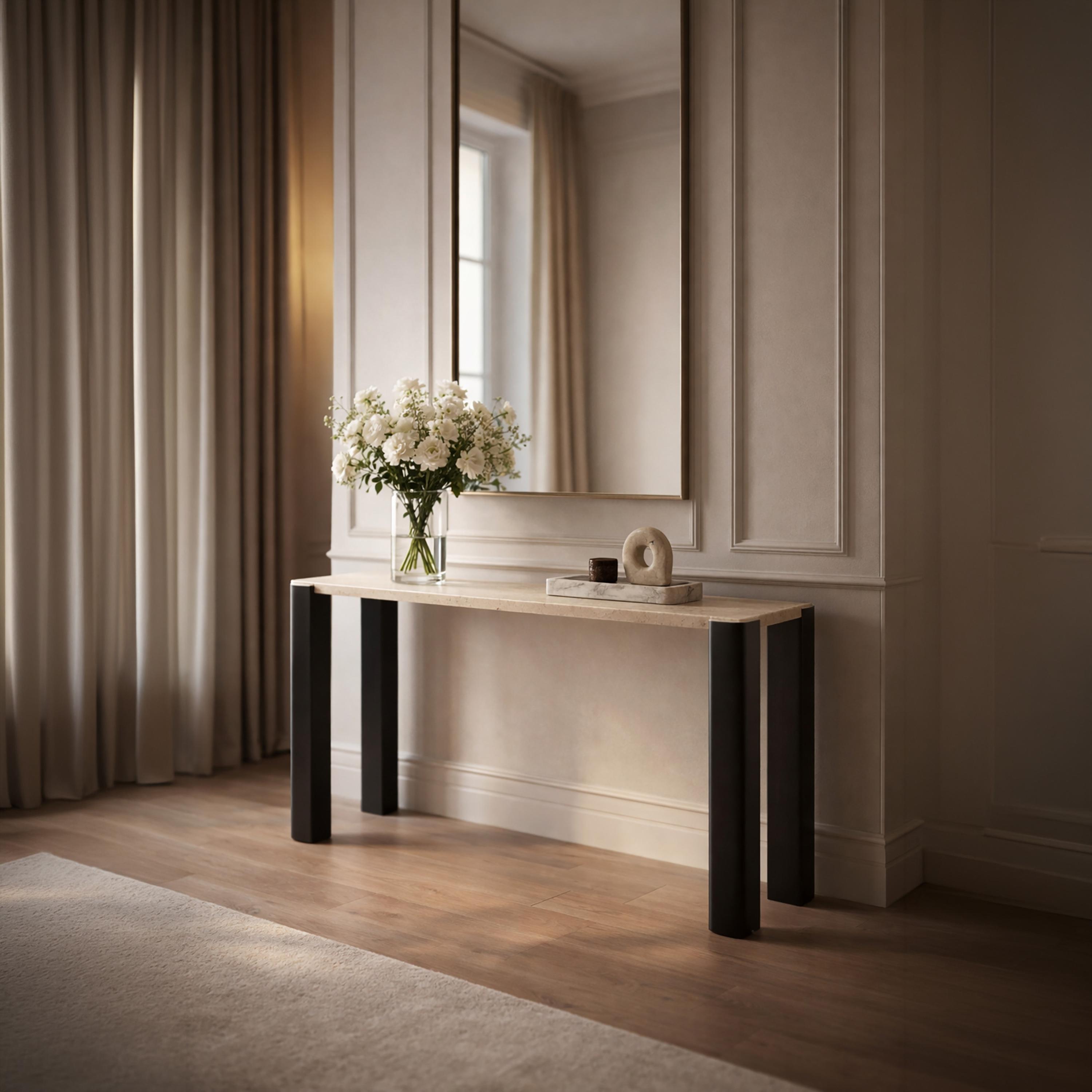 طاولة كونسول خشبية من ماريا هومز بمقاس 140×40×80 سم-furniture-livingroom-consoletablesandmirrors-image-4