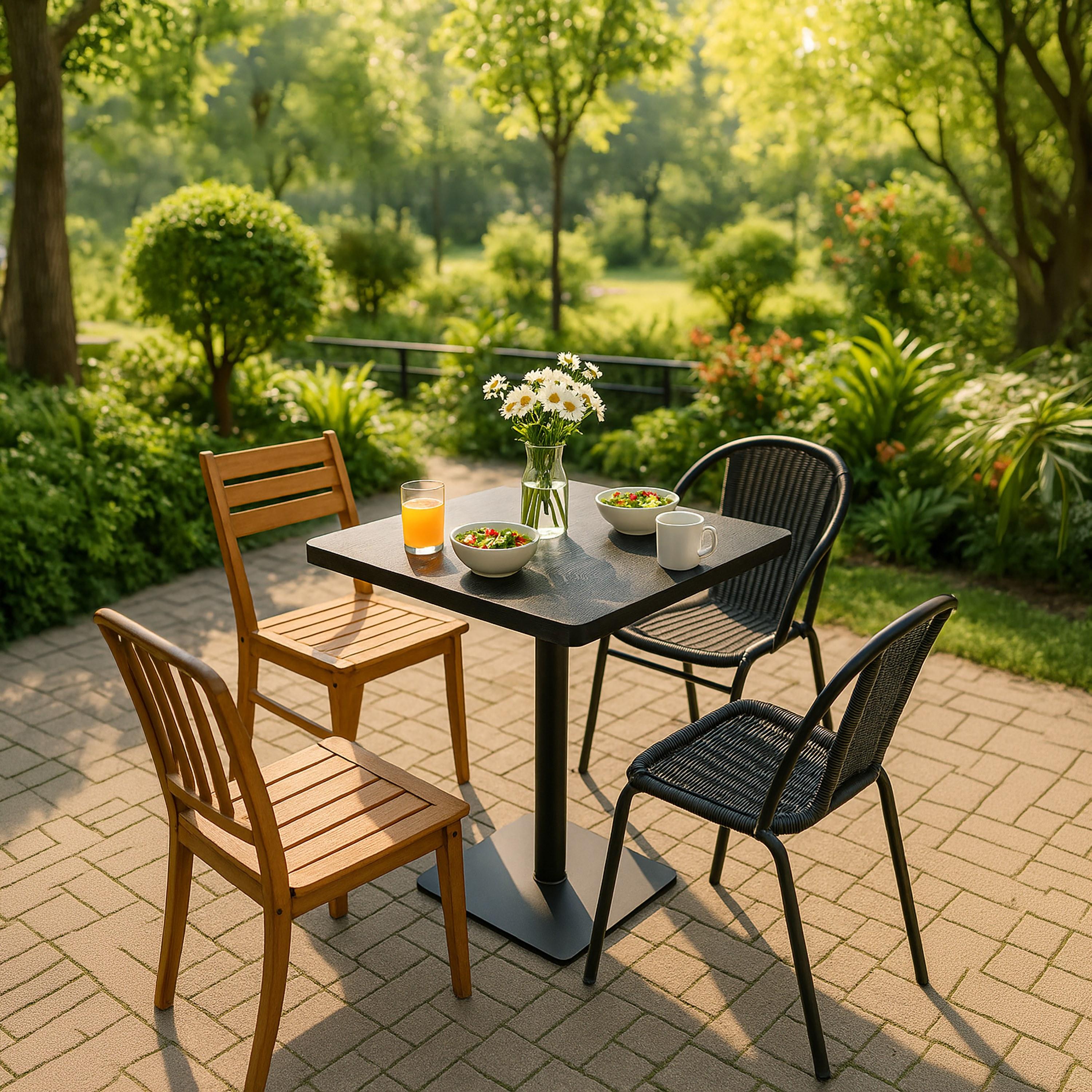 طاولة طعام معدنية بقاعدة عمود من ماريا هومز 60×60×74 سم-furniture-diningroom-barfurniture-image-2