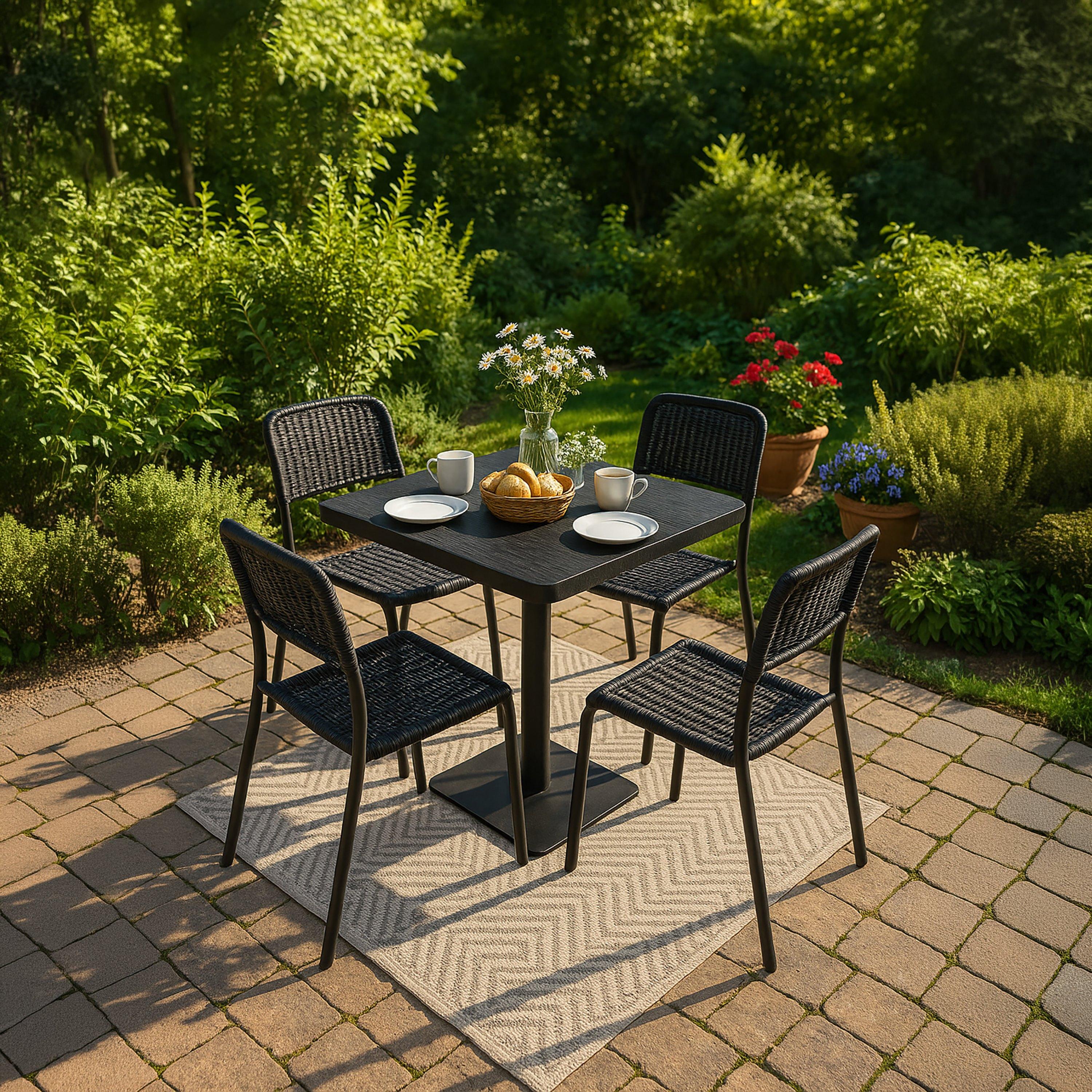 طاولة طعام معدنية بقاعدة عمود من ماريا هومز 60×60×74 سم-furniture-diningroom-barfurniture-image-3