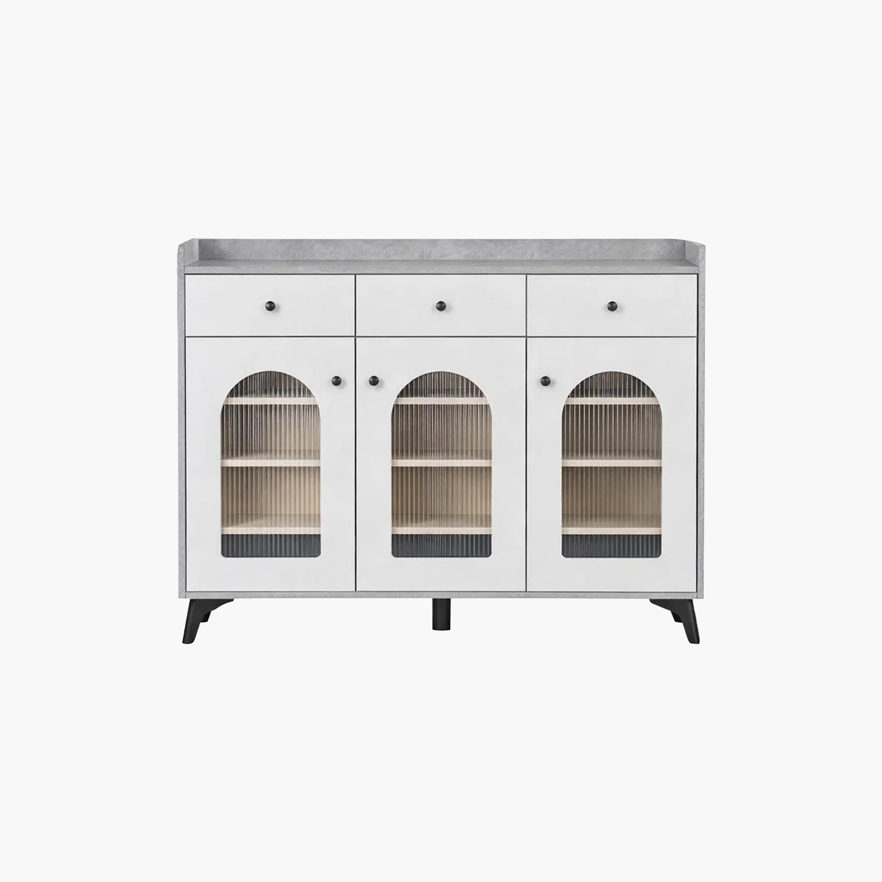 خزانة أحذية زجاجية بـ 3 أدراج من ماريا هومز-furniture-livingroom-shoeracks-image-3
