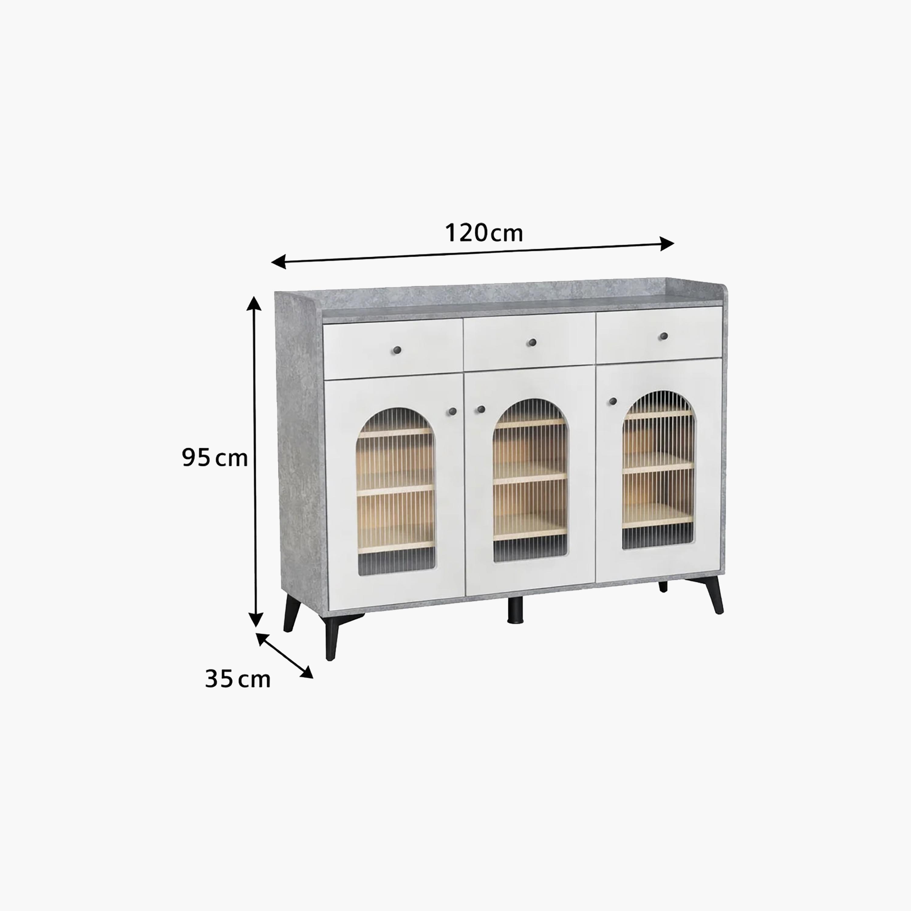 خزانة أحذية زجاجية بـ 3 أدراج من ماريا هومز-furniture-livingroom-shoeracks-image-5