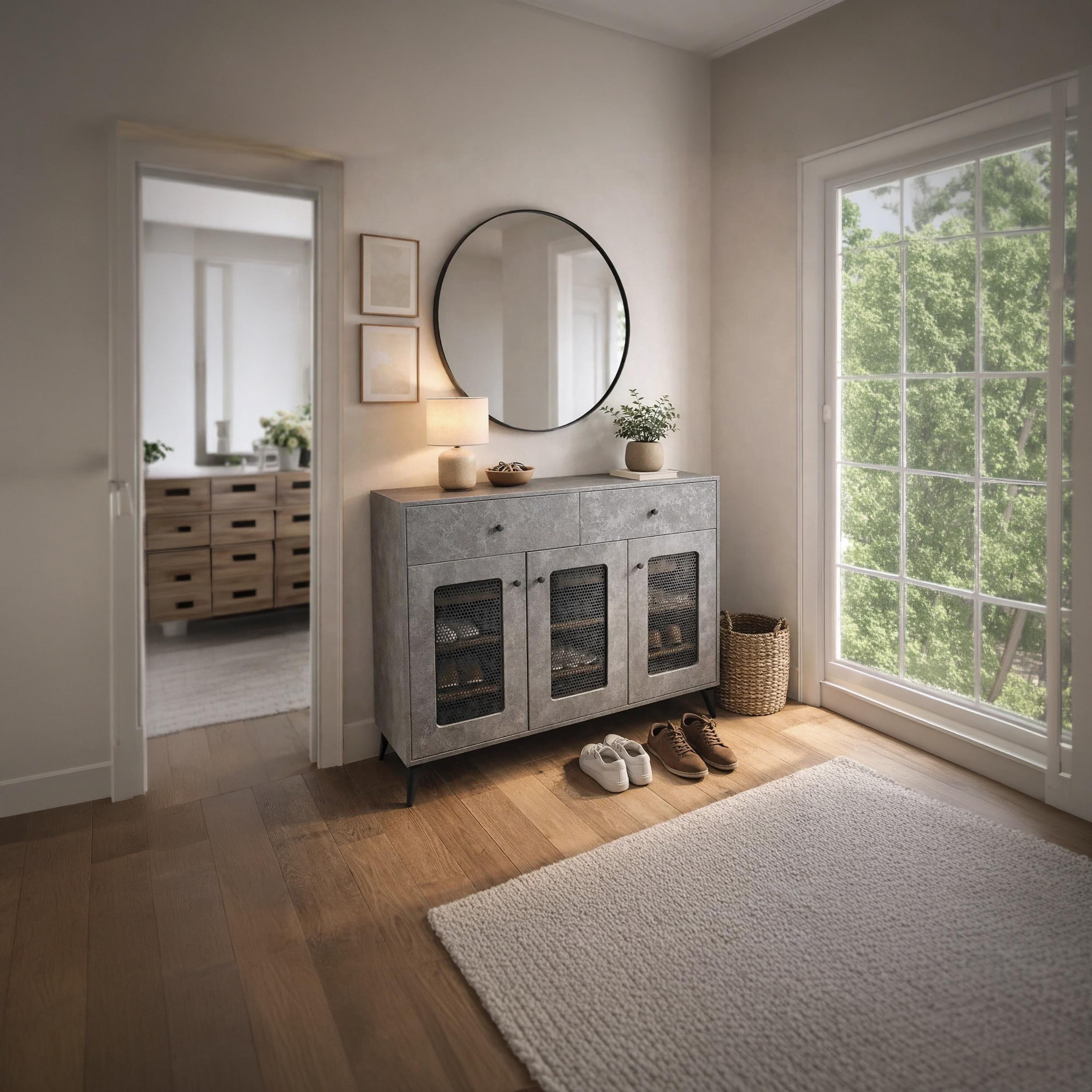 خزانة أحذية خشبية بدرجين من ماريا هومز-furniture-livingroom-shoeracks-image-2