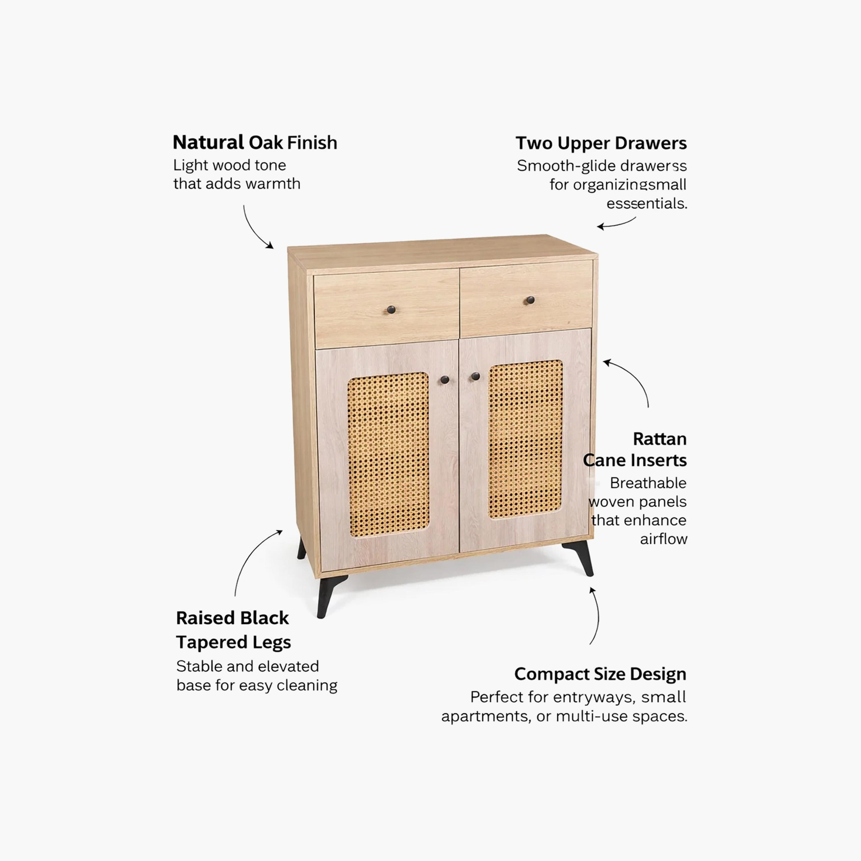 خزانة أحذية خيزران بدرجين من ماريا هومز-furniture-livingroom-shoeracks-image-4