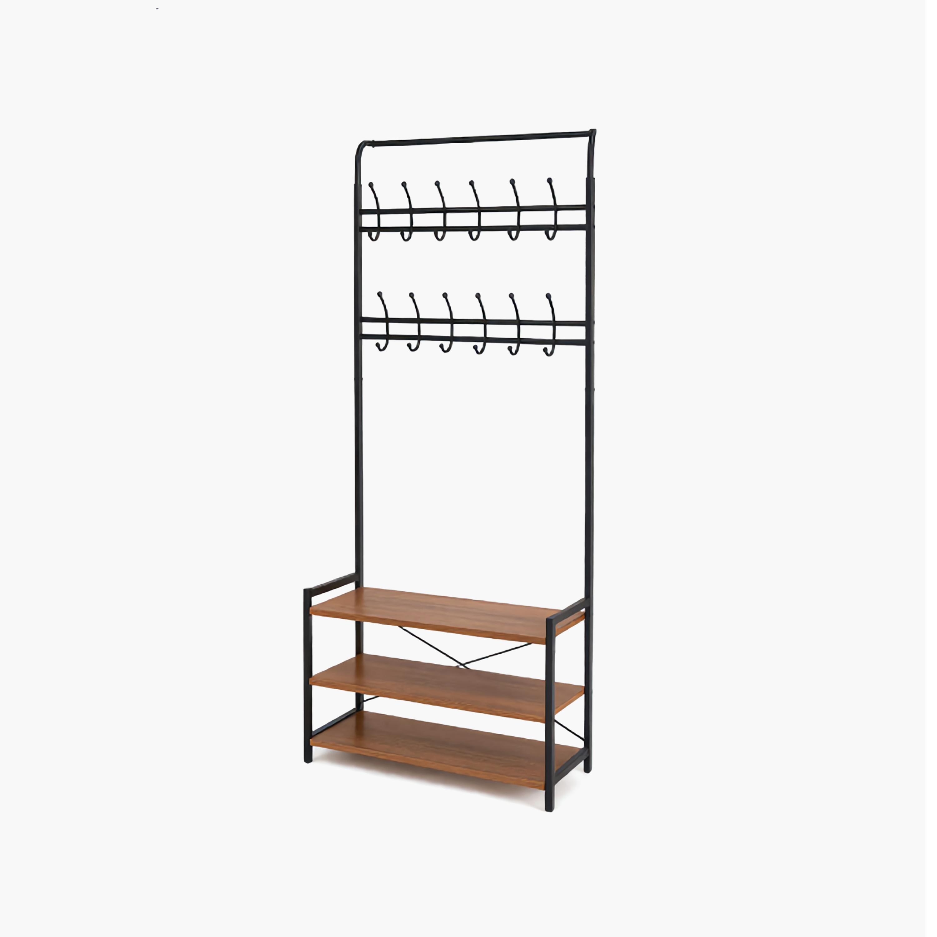 رف خشبي بـ 3 أرفف من ماريا هومز-furniture-livingroom-shoeracks-image-1