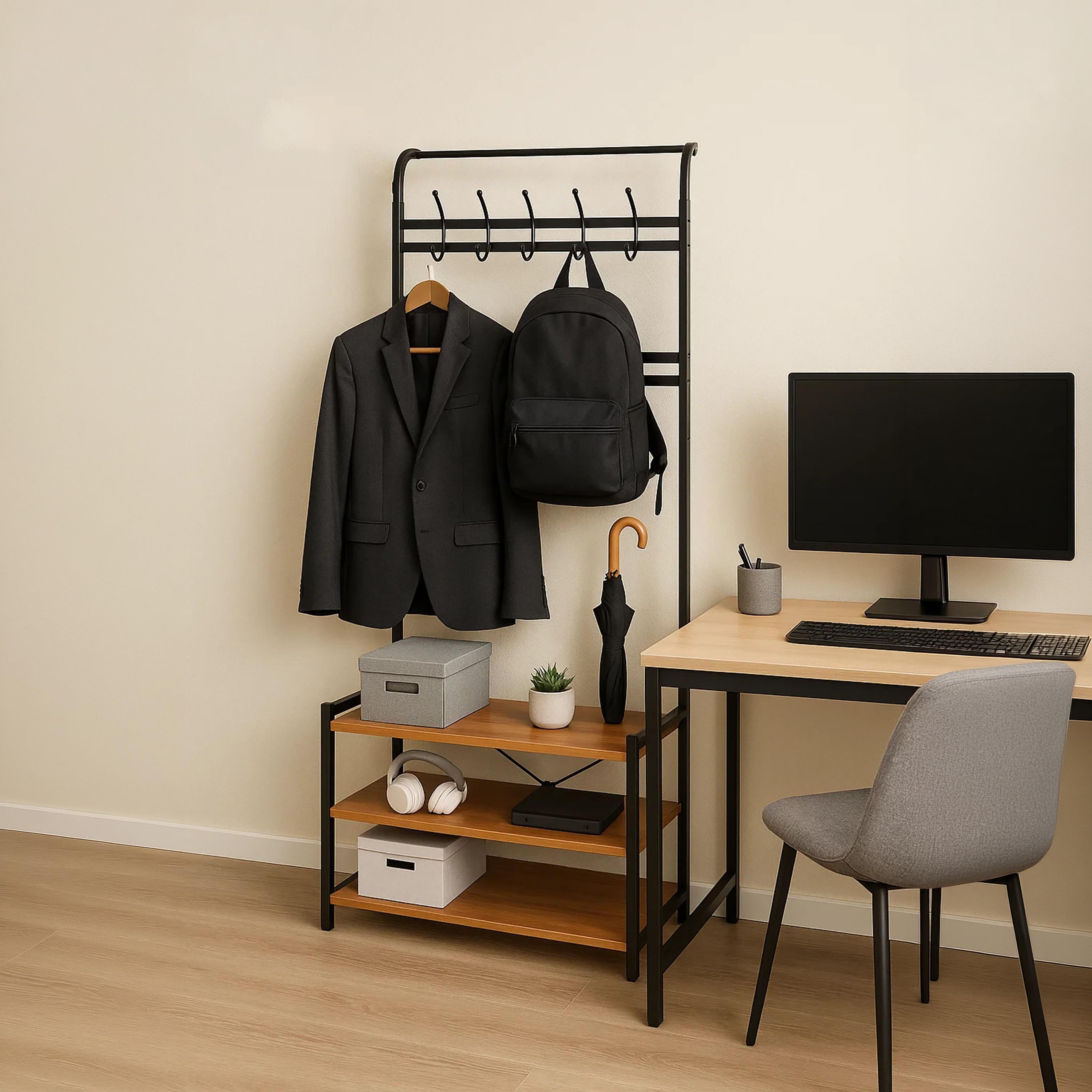 رف خشبي بـ 3 أرفف من ماريا هومز-furniture-livingroom-shoeracks-image-5