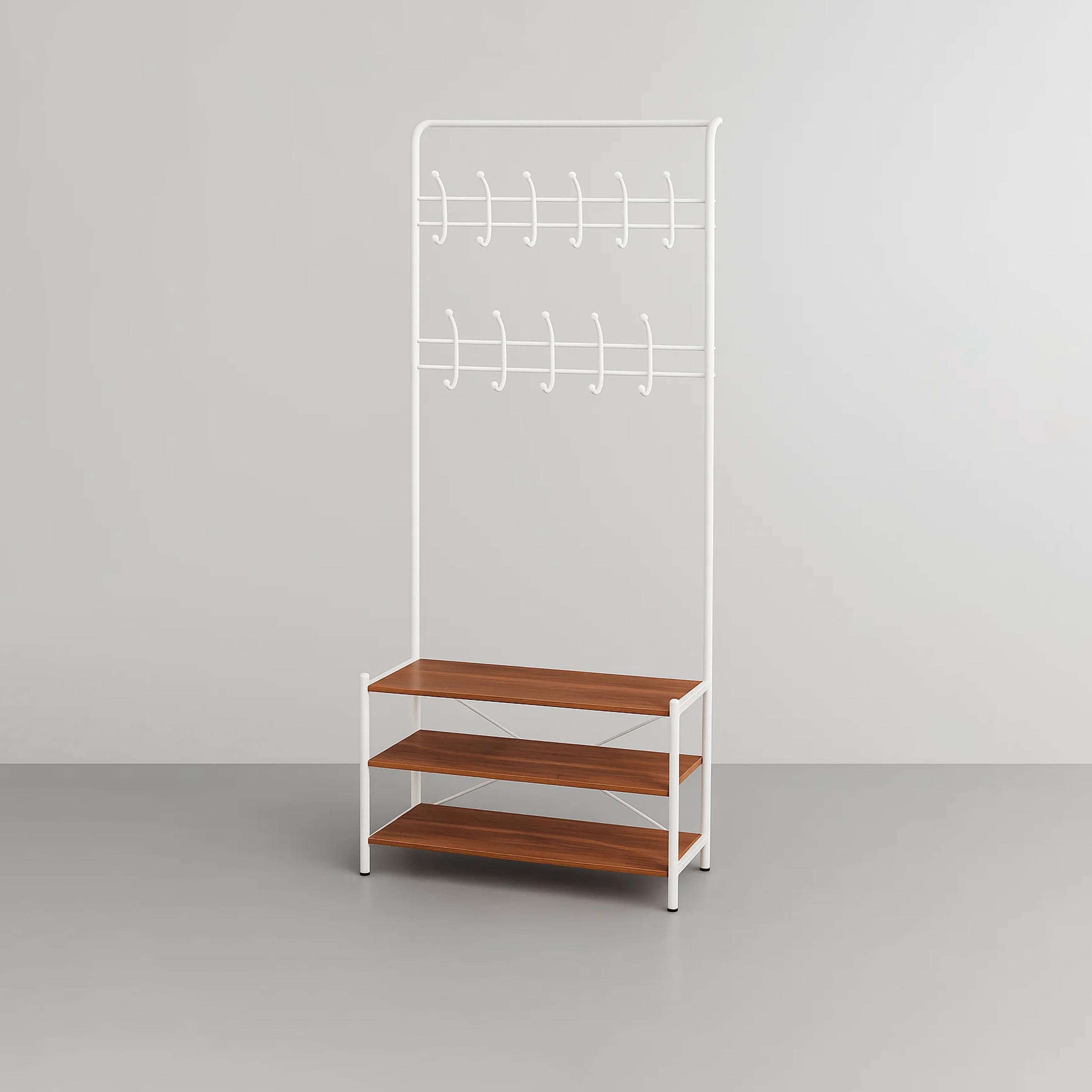 رف خشبي بـ 3 أرفف من ماريا هومز-furniture-livingroom-shoeracks-image-1
